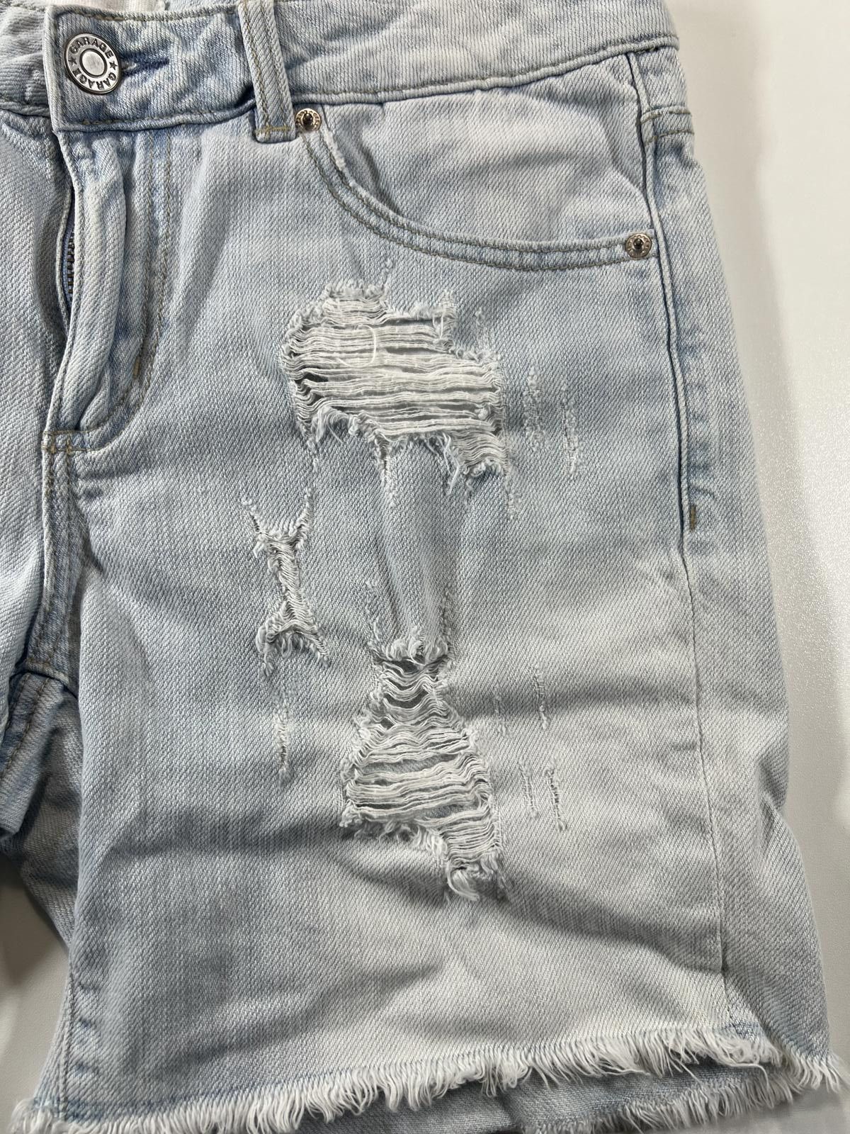Unknown London Light Blue Distressed Denim Shorts Size ONE SIZE - 2 Thumbnail