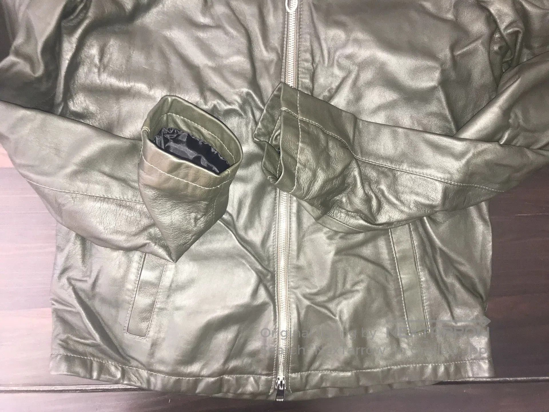 Giorgio Brato handcrafted dark green leather motorcycle jacket. Size US L / EU 52-54 / 3 - 4 Thumbnail