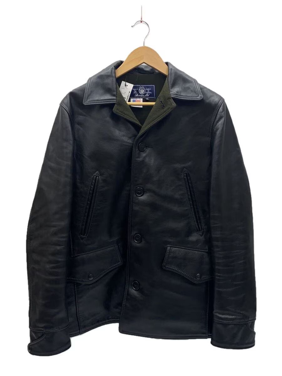 Avirex Leather Switch Yard Cowhide Coat Black