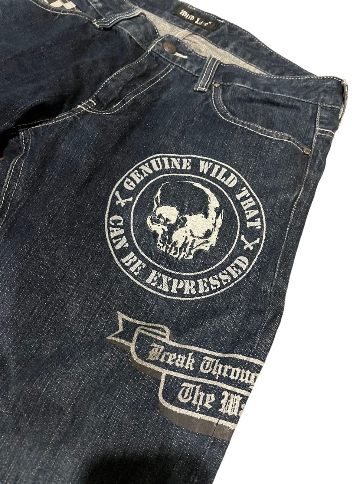 If Six Was Nine × Japanese Brand Japanese Wild Life Skull Jeans Size US 34 / EU 50 - 7 Thumbnail