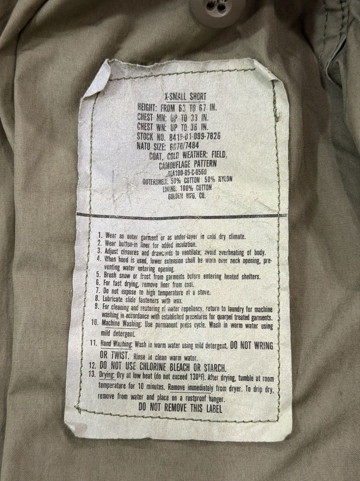 Vintage M-65 Coat Cold Weather Field Jacket Woodland Camo XS SHORT Size US XS / EU 42 / 0 - 8 Thumbnail