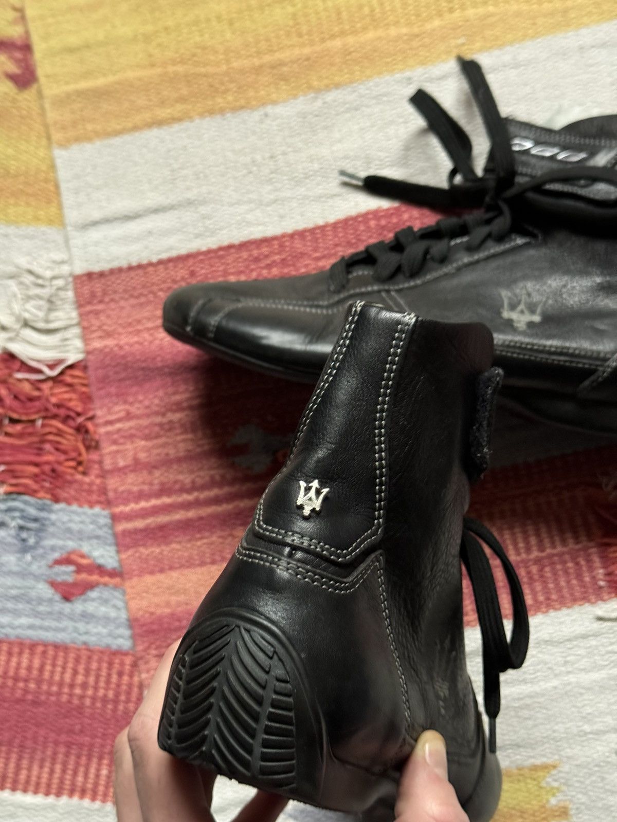 Maserati Vintage 00’s Maserati Genuine Leather Racing High Sneakers Size US 7.5 / IT 37.5 - 5 Thumbnail