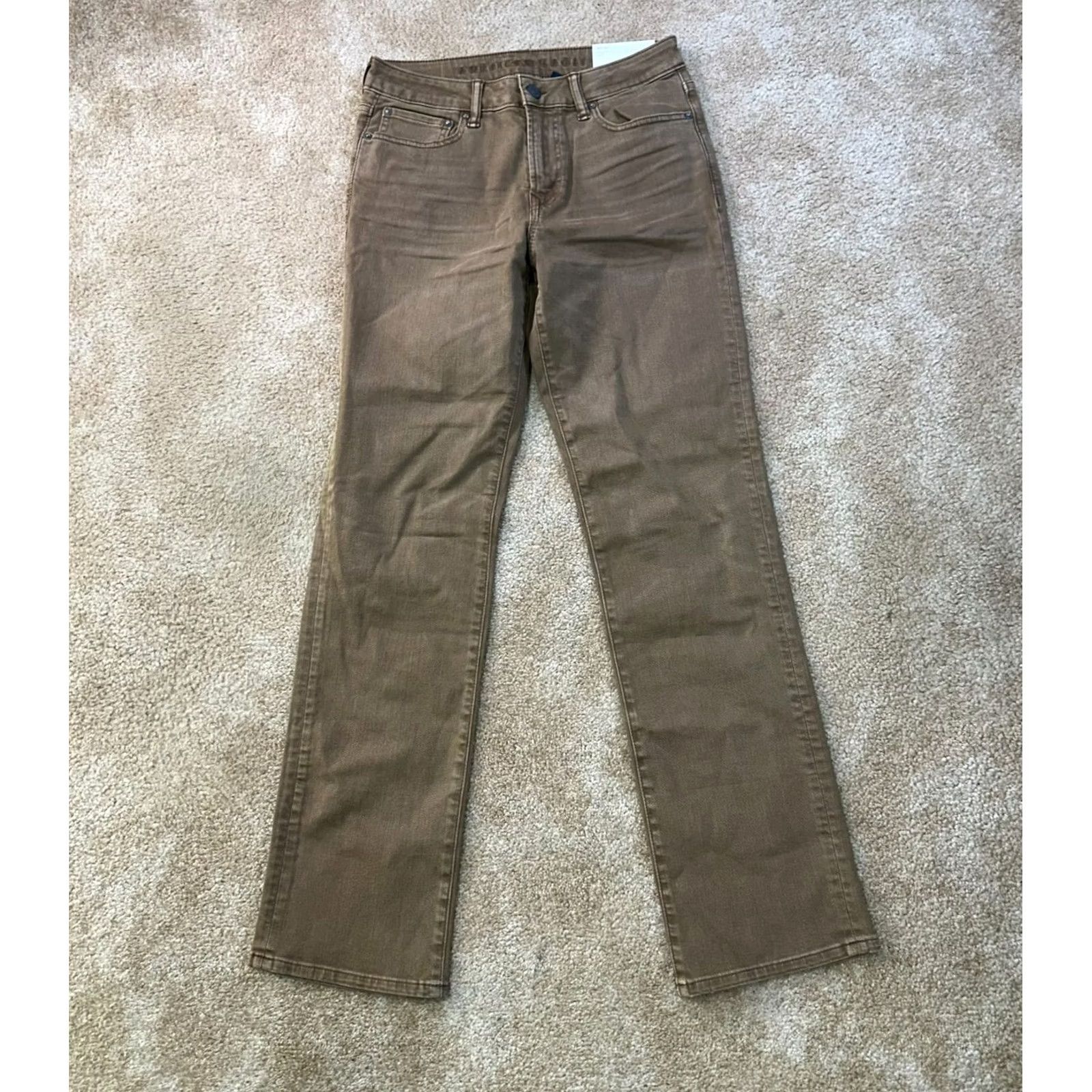 American Eagle Outfitters American Eagle Outfitters Original Bootcut Jeans Men's 29x34 Jeans Brown 5-Pocket Stretch Denim Regular Inseam 34" Size US 29 - 2 Thumbnail