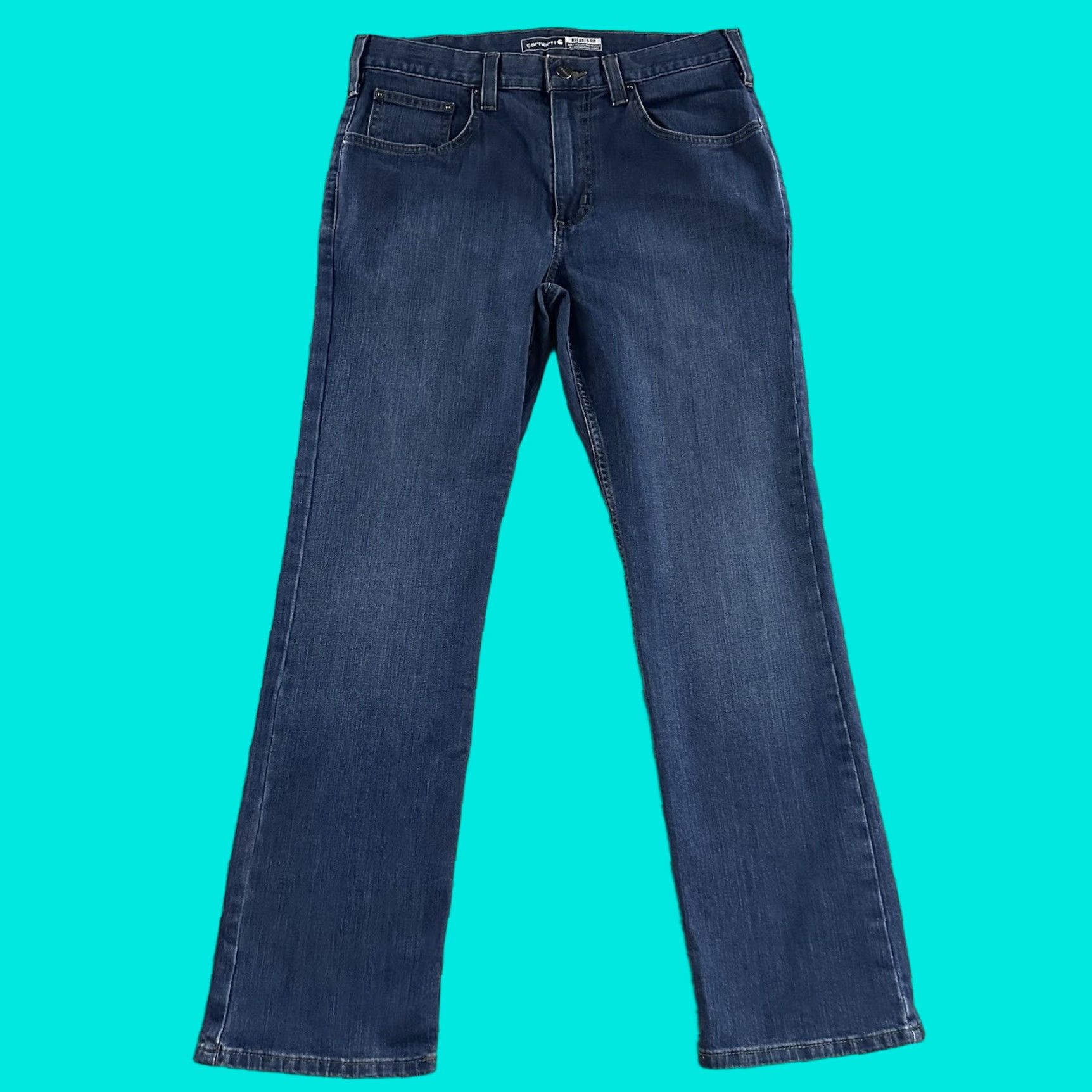 Carhartt Carhartt Jeans Blue 32x30 Relaxed Fit 5 Pocket Cotton Denim Mens Straight Rugged Flex Inseam 29 in Size US 32 / EU 48 - 1 Thumbnail