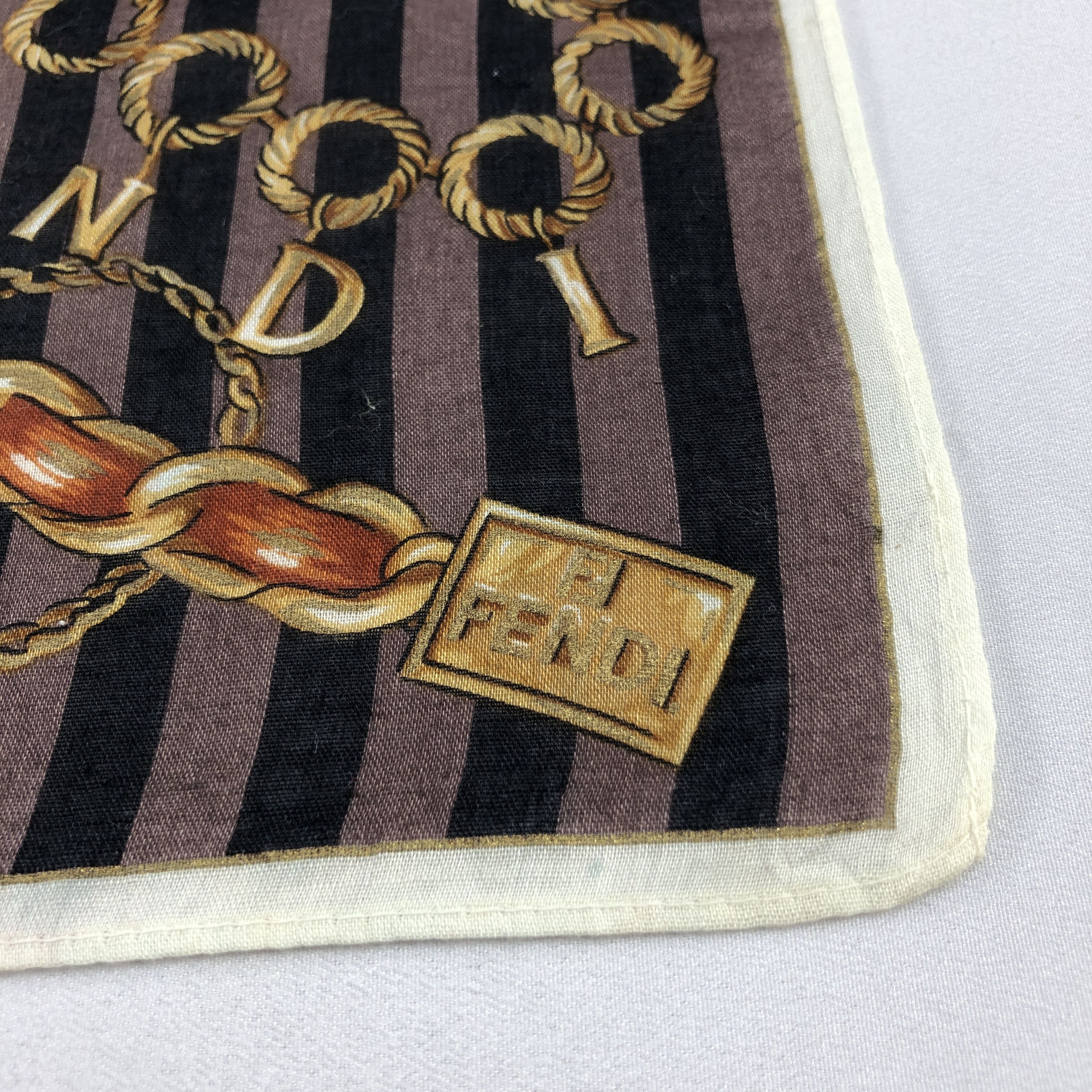 Japanese Brand Fendi Monogram FF Handkerchief Neckerchief Bandana H2989 Size ONE SIZE - 3 Thumbnail
