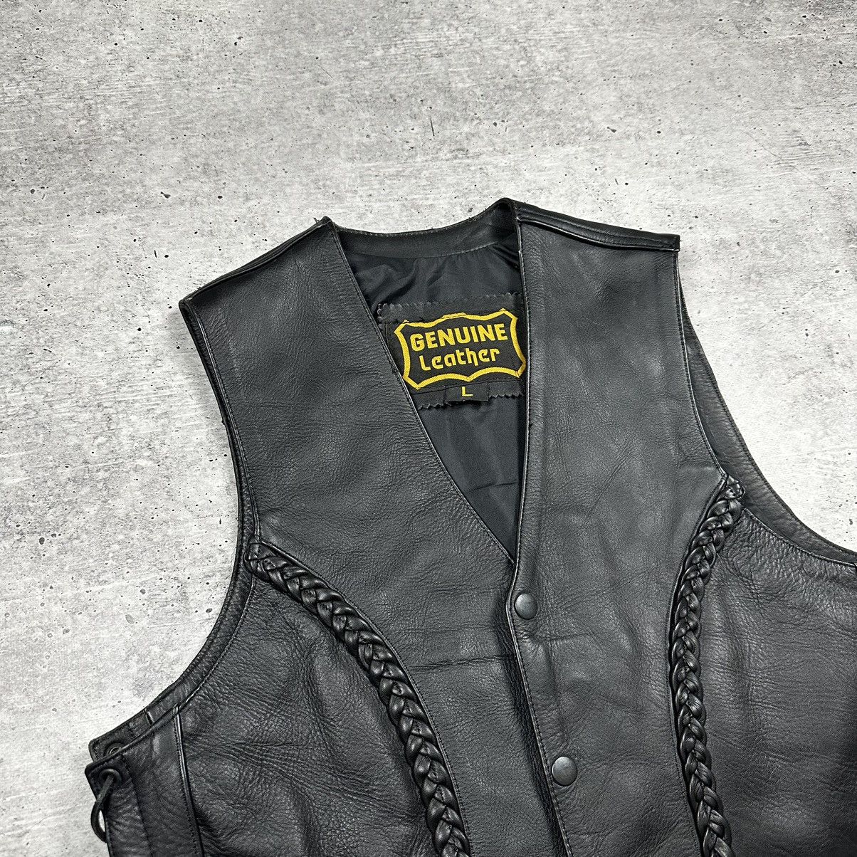 Genuine Leather Vintage Genuine Leather Vest Motorcycle Black Men’s Size 52 Size US L / EU 52-54 / 3 - 2 Thumbnail