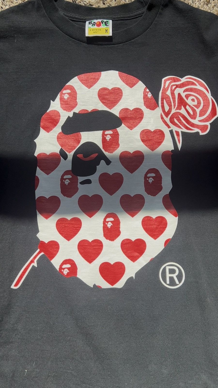 Bape Bape Valentine ape head tee Size US M / EU 48-50 / 2 - 2 Thumbnail