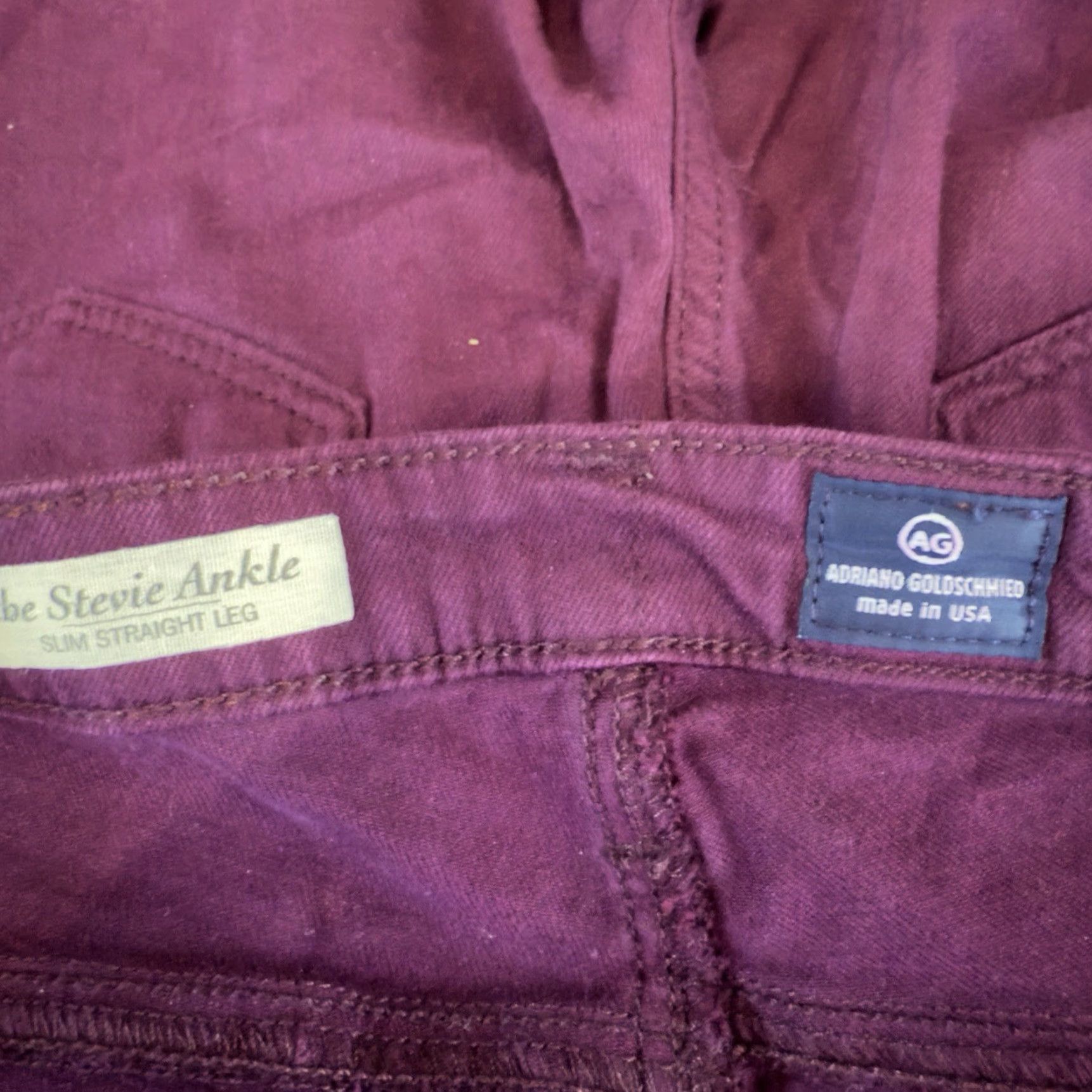 Vintage AG Adriano Goldschmied Red Stevie Ankle Pants Womens Size 27R x 29 Size 27" / US 4 / IT 40 - 4 Thumbnail