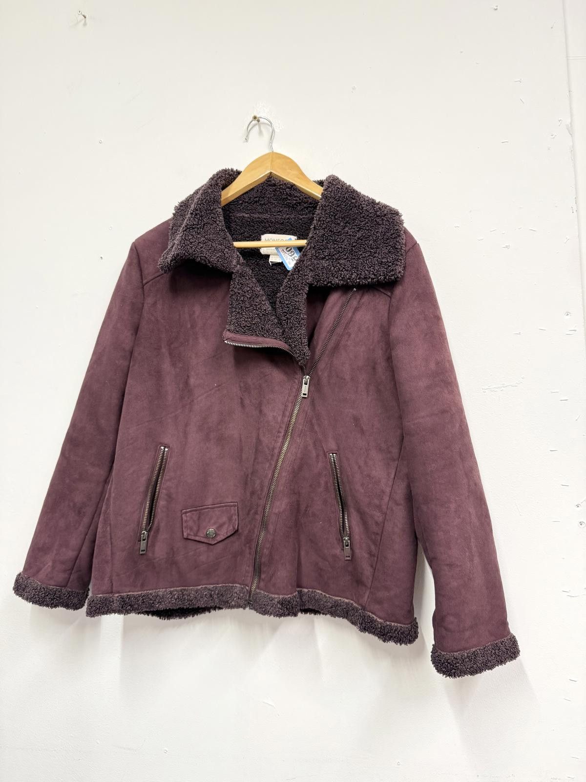 Other Monsoon Purple Faux Shearling Jacket UK 14 / EU 42 / US 10 Size L / US 10 / IT 46 - 1 Thumbnail