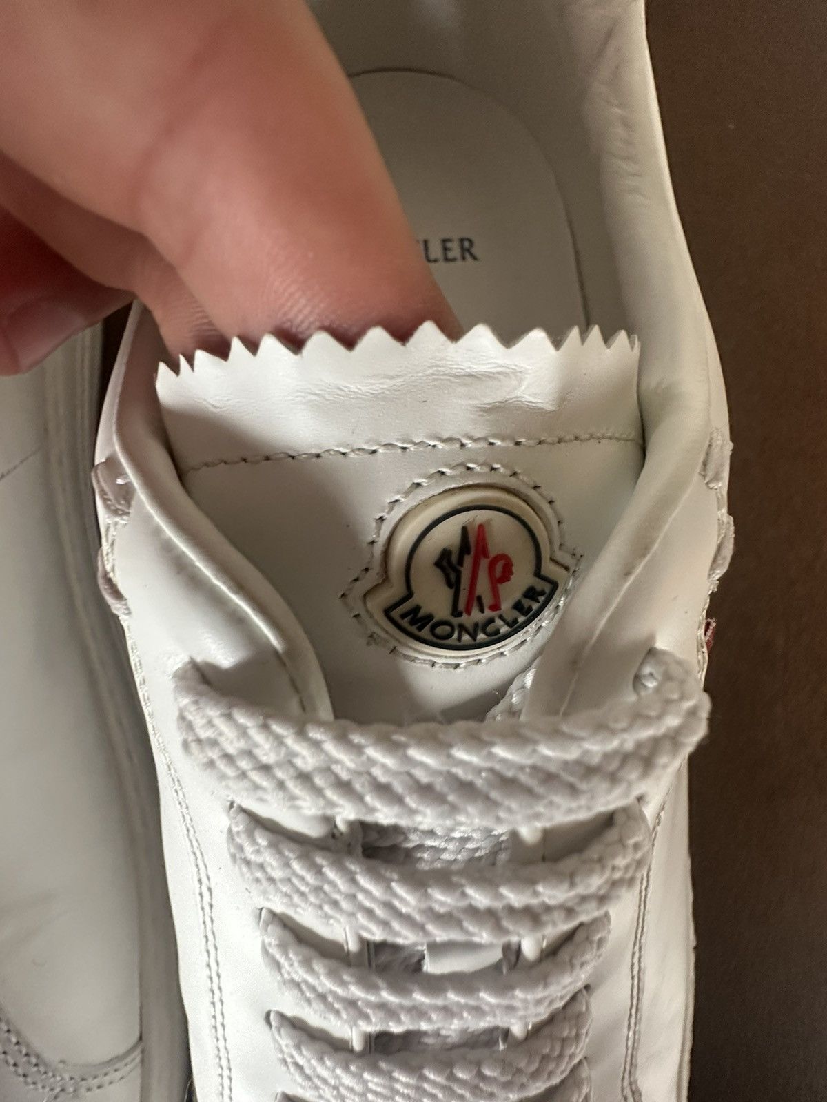 Moncler Men’a Moncler Monaco White Leather Shoes Size US 8 / EU 41 - 5 Thumbnail