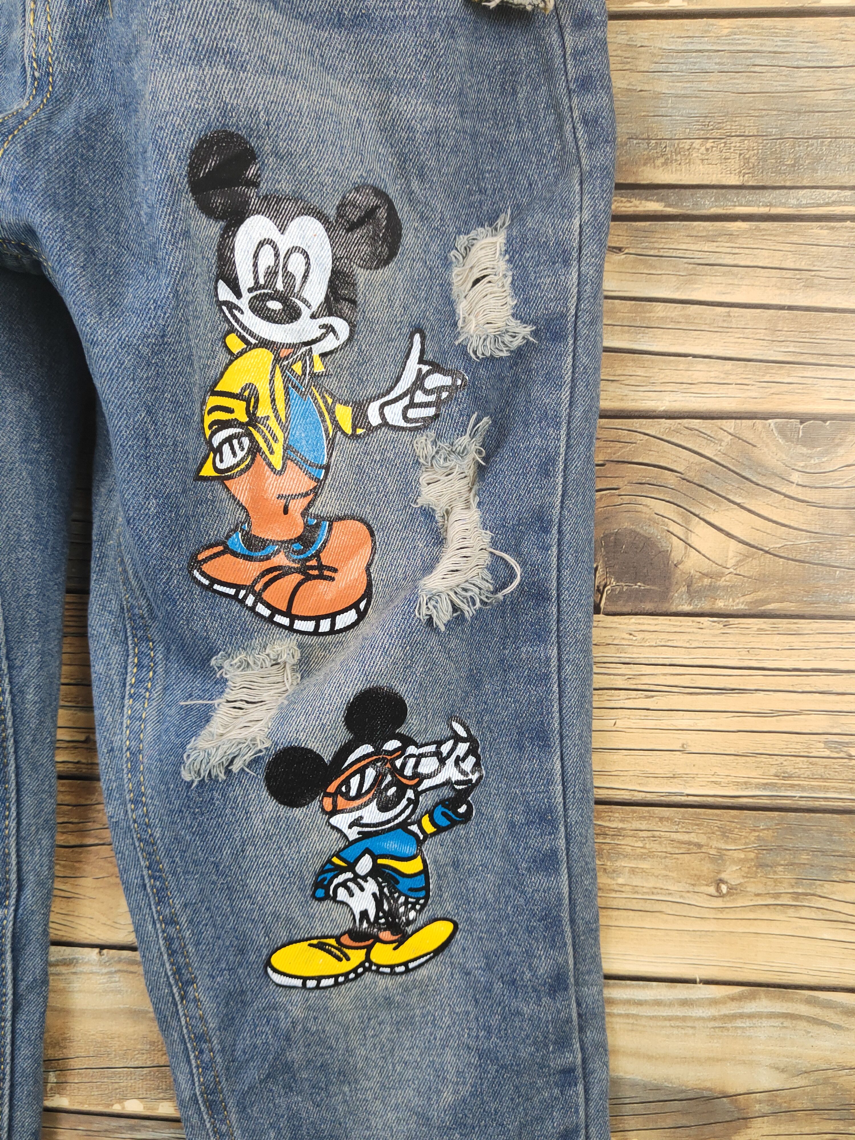 Japanese Brand × Vintage Vintage Japanese Brand Blue Denim Mickey Mouse Jumpsuits Size 27" / US 4 / IT 40 - 9 Thumbnail