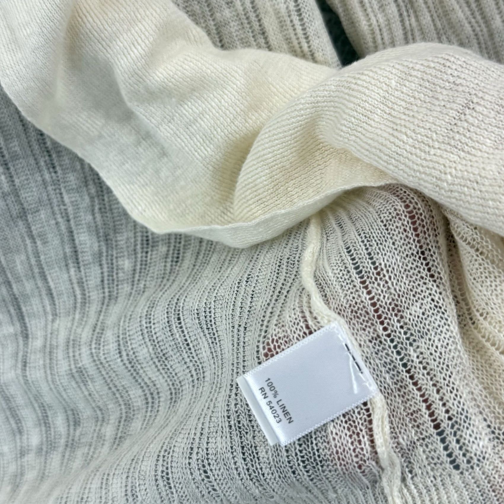 Banana Republic Banana Republic Cardigan Women's Large Ivory Open Front Sweater 100% Linen Knit Knit Open Front Dolman Sleeve Casual Vintage: No Size L / US 10 / IT 46 - 7 Thumbnail