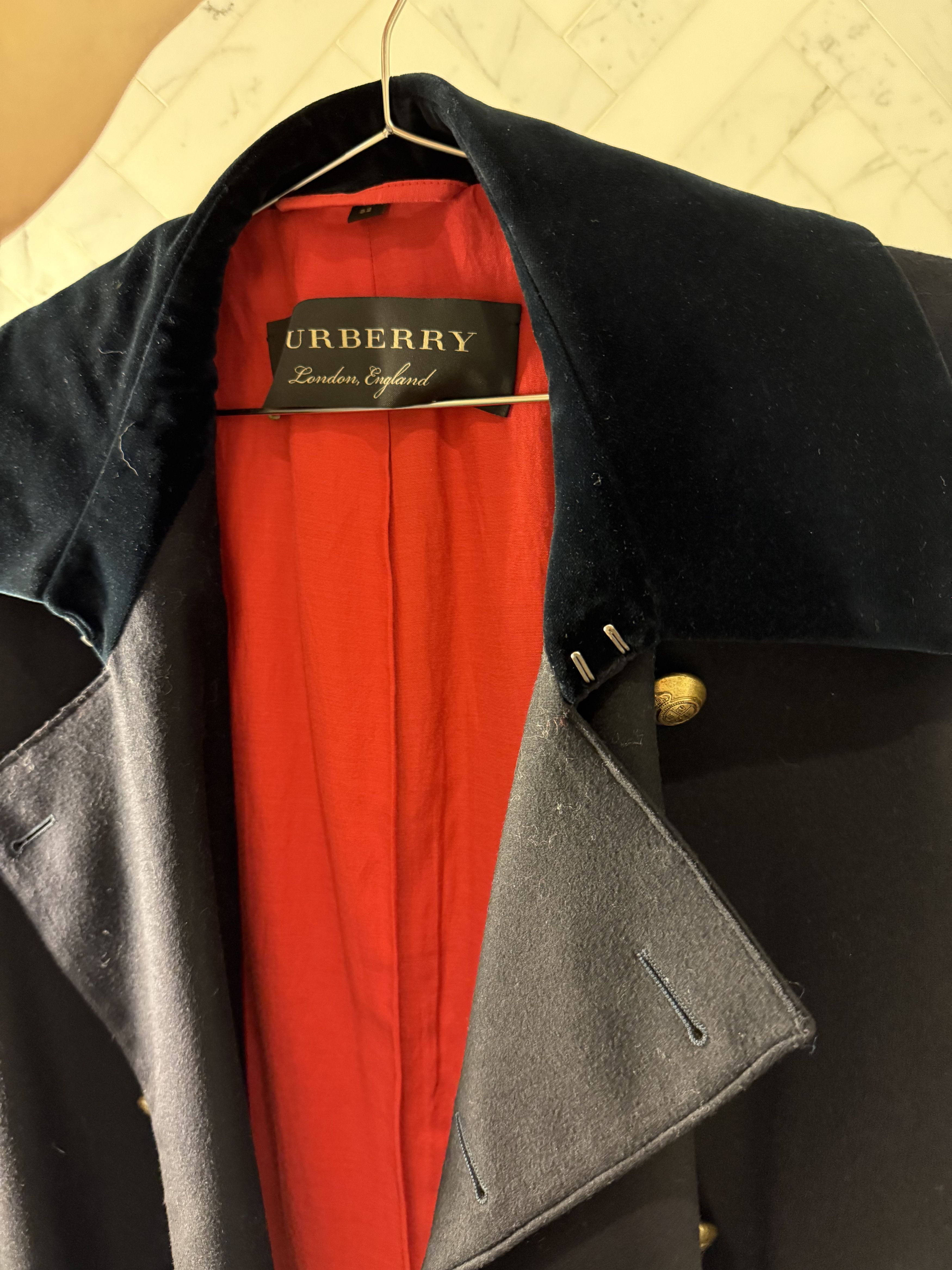 Burberry Burberry London Doeskin Black Double Breasted Coat Gold 52 Size US L / EU 52-54 / 3 - 4 Thumbnail