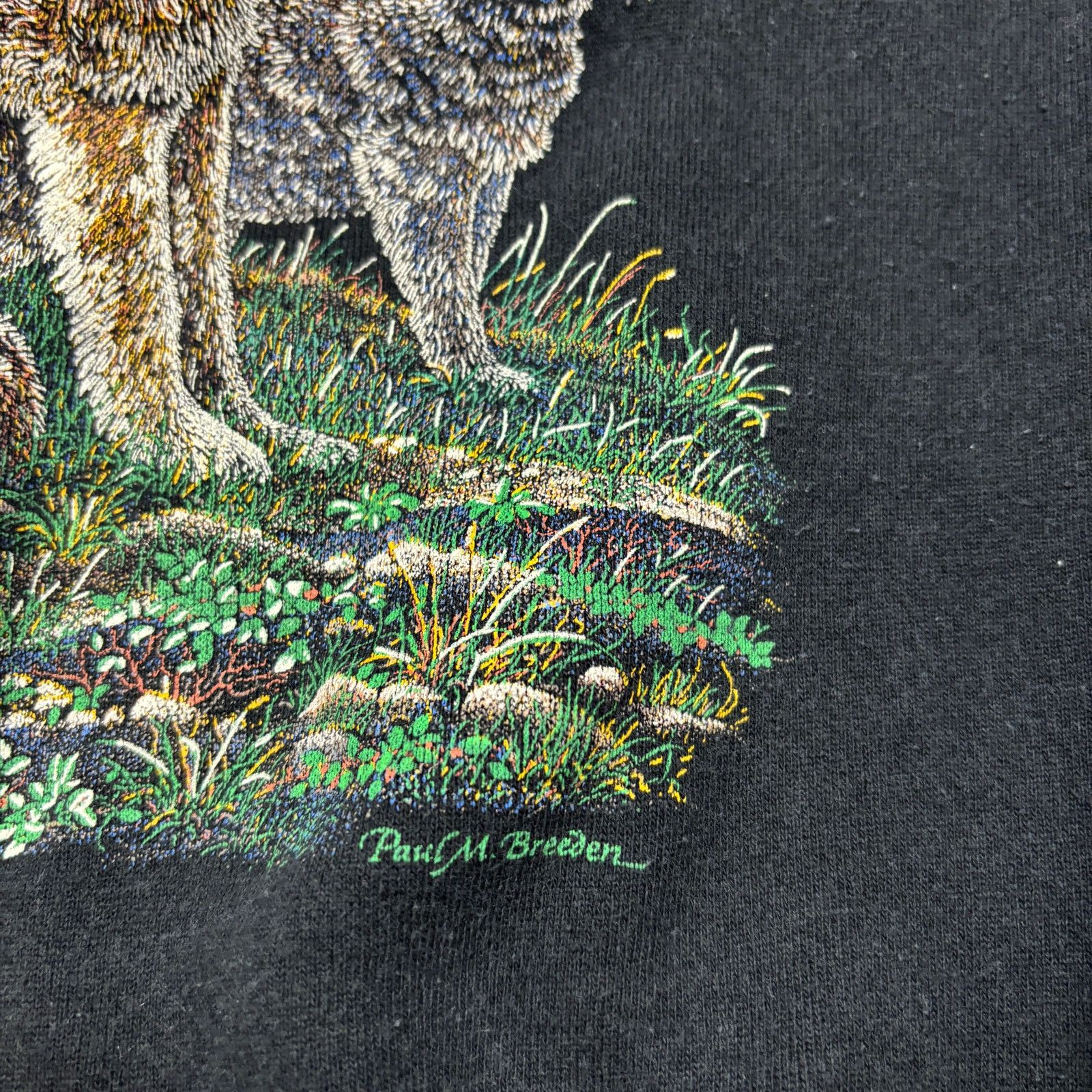 Hanes × Vintage Vintage 90s Wolf Howling Nature Crew Sweatshirt Men's XL Size US XL / EU 56 / 4 - 7 Thumbnail