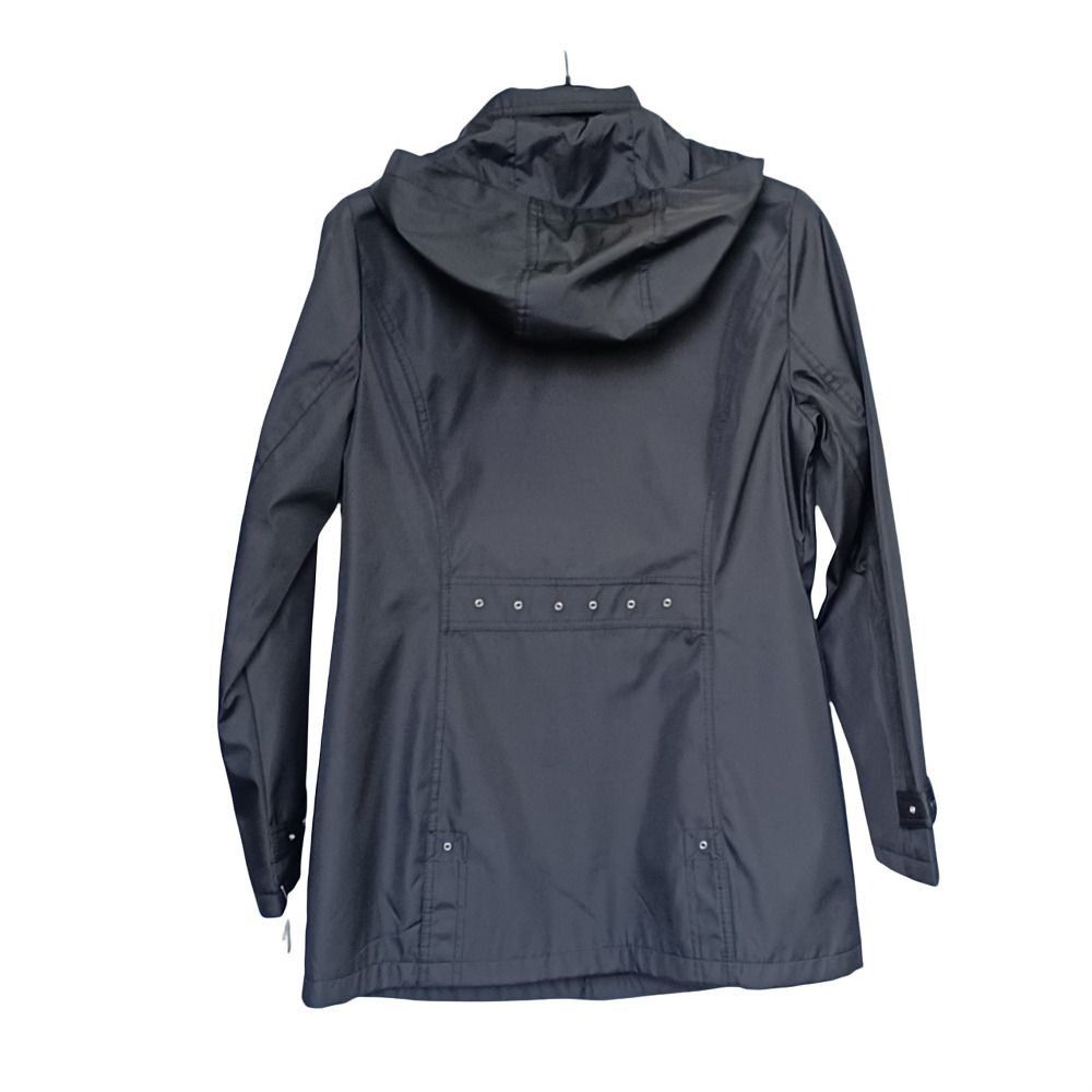 Weatherproof ⭐Black Hooded Raincoat Women's Small Windbreaker Mid-Weight Size S / US 4 / IT 40 - 3 Thumbnail