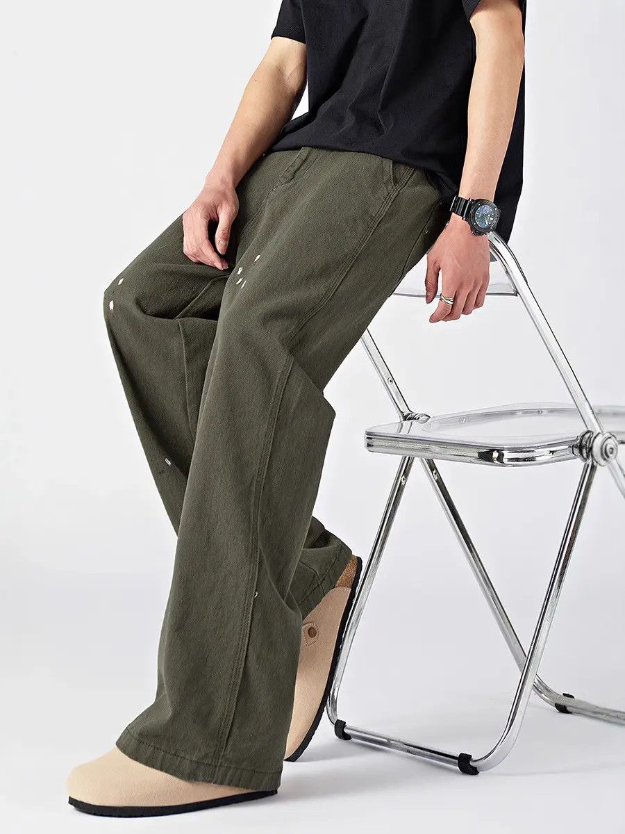 Japanese Brand × Jean Retro loose splashed ink wide leg jeans Size US 32 / EU 48 - 5 Thumbnail