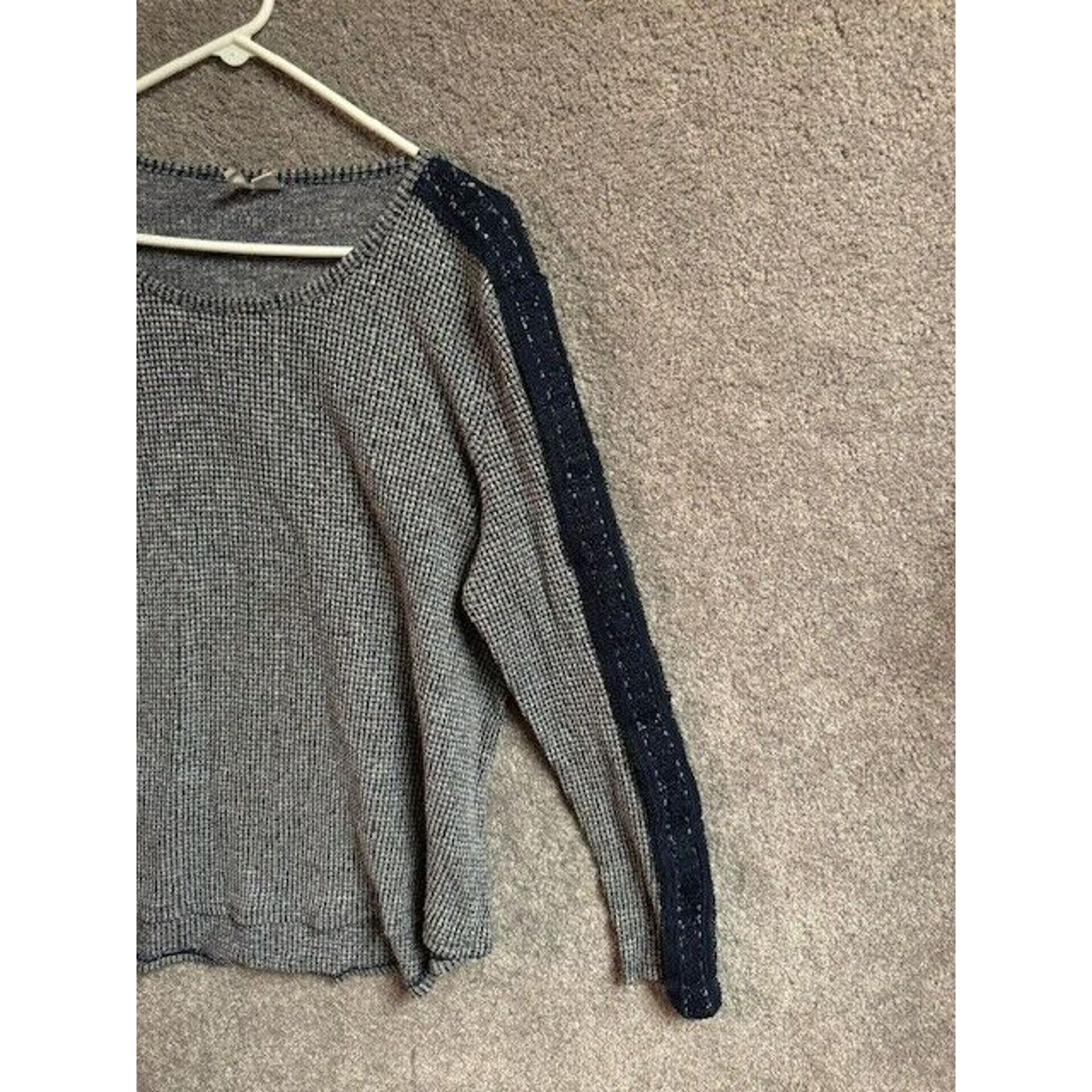 Other Cato Sweater Womens XL Gray Knit Blue Floral Lace Fairy Boho Size XL / US 12-14 / IT 48-50 - 4 Thumbnail