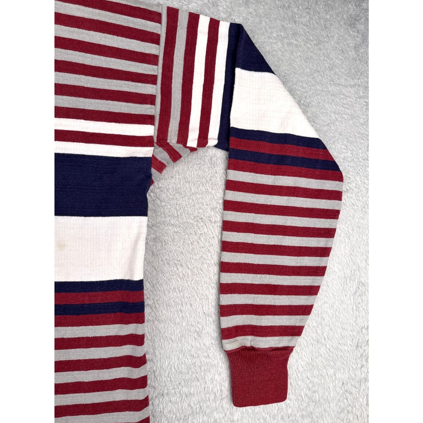 Lands' End Lands End Polo Shirt Men XL Red Blue Gray Stripe Long Sleeve Size US XL / EU 56 / 4 - 2 Thumbnail