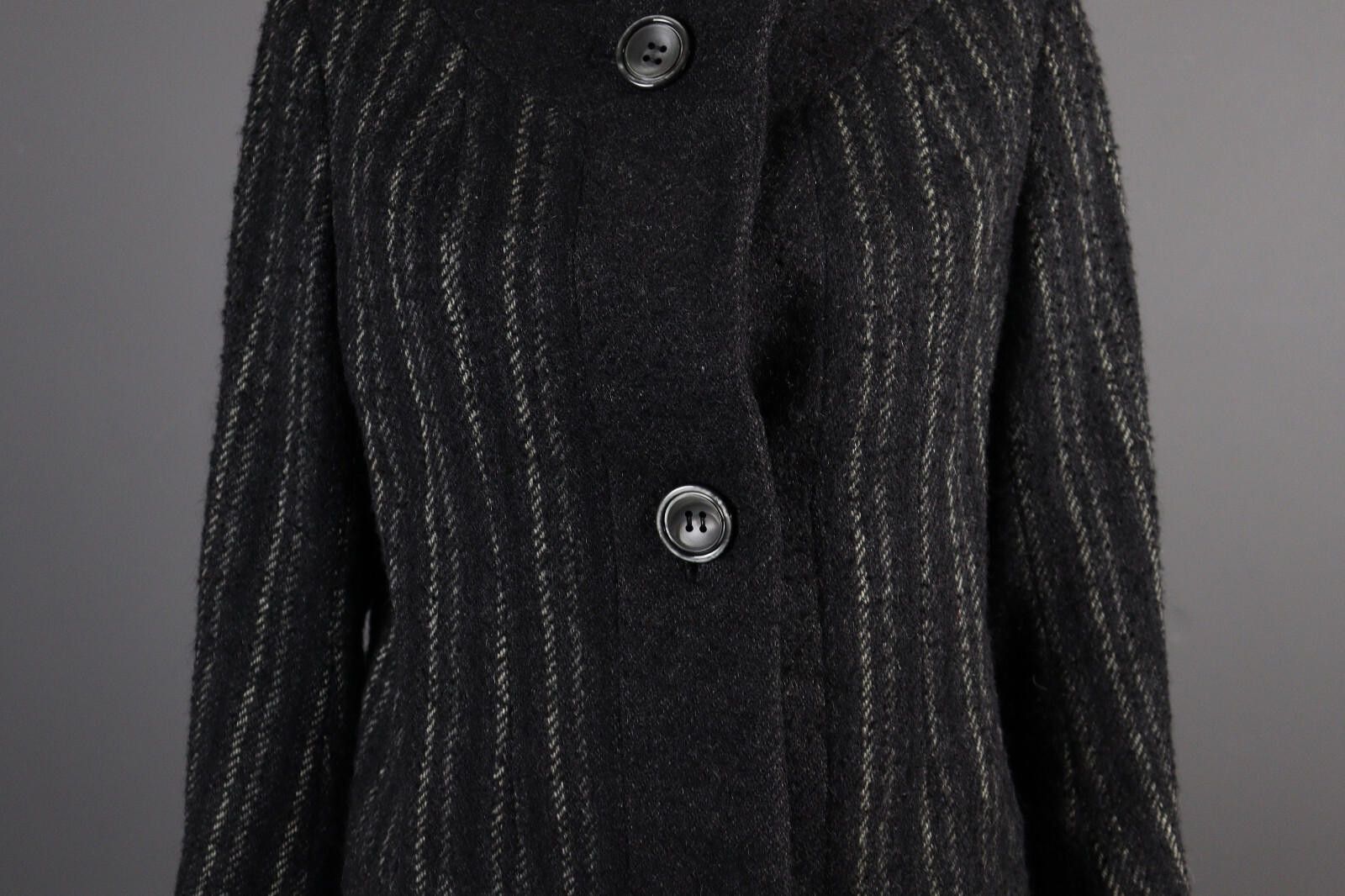 Valstar Vintage Vita by Valstar Wool Gray Stripe Coat Jacket Size L Size L / US 10 / IT 46 - 3 Thumbnail