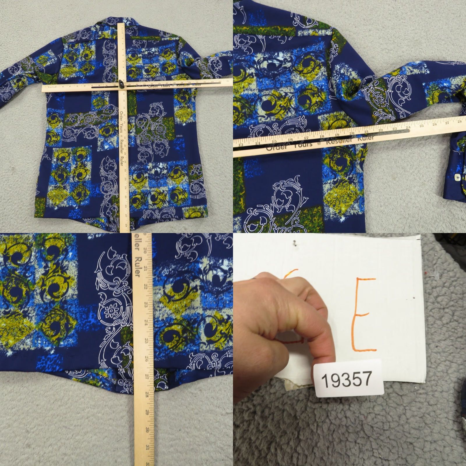 Vintage VTG D'Avila Shirt Medium Mens Butterfly Dagger Collar 70s Hawaiian Button-Up Blue Size US M / EU 48-50 / 2 - 9 Thumbnail