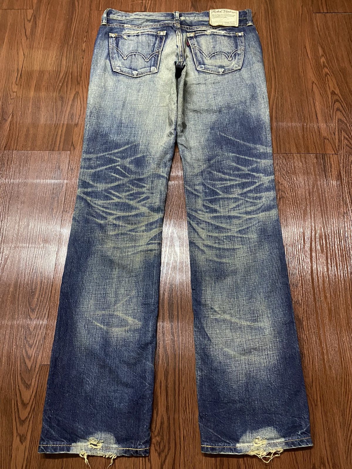 Japanese Brand Vintage Japanesed Brand Edwin MudWash Distressed Fit Jeans Size US 31 - 2 Thumbnail