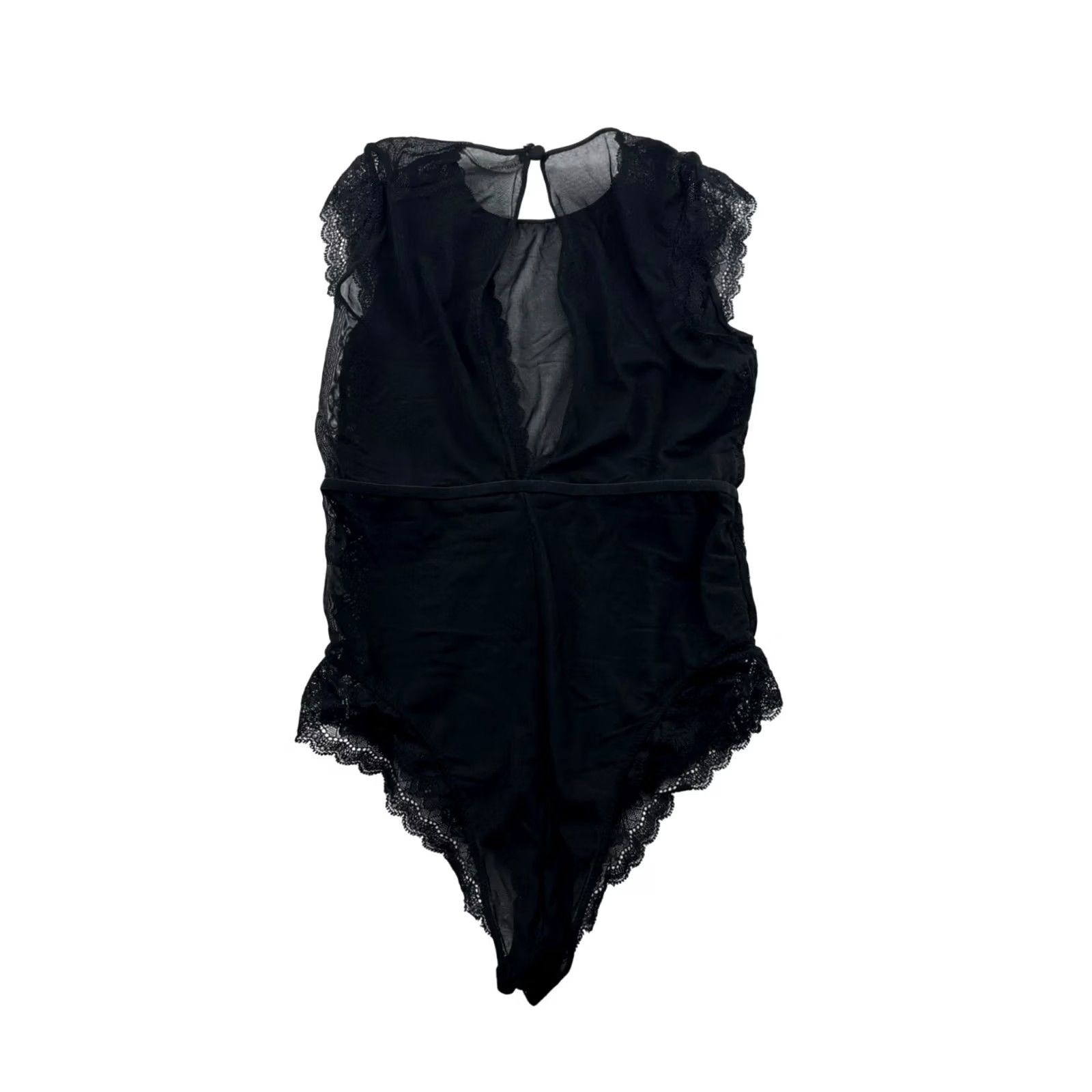 Brandy Melville Brandy Melville Bodysuit Women S Black Lace Sheer Keyhole Back #6135 Size S / US 4 / IT 40 - 2 Thumbnail