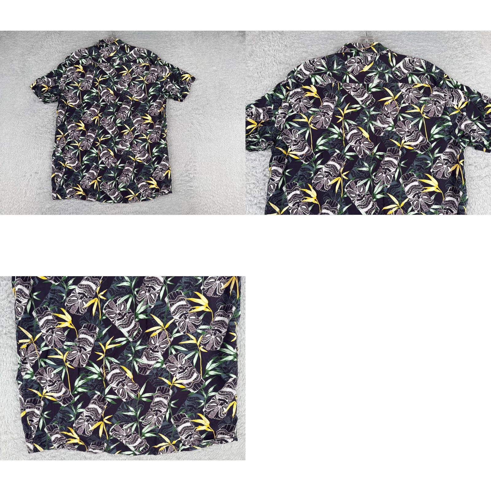 Croft & Barrow Croft Barrow Shirt Men Small Blue Tiki Leaf Hawaiian Button Up Rayon Blend Size US S / EU 44-46 / 1 - 9 Thumbnail