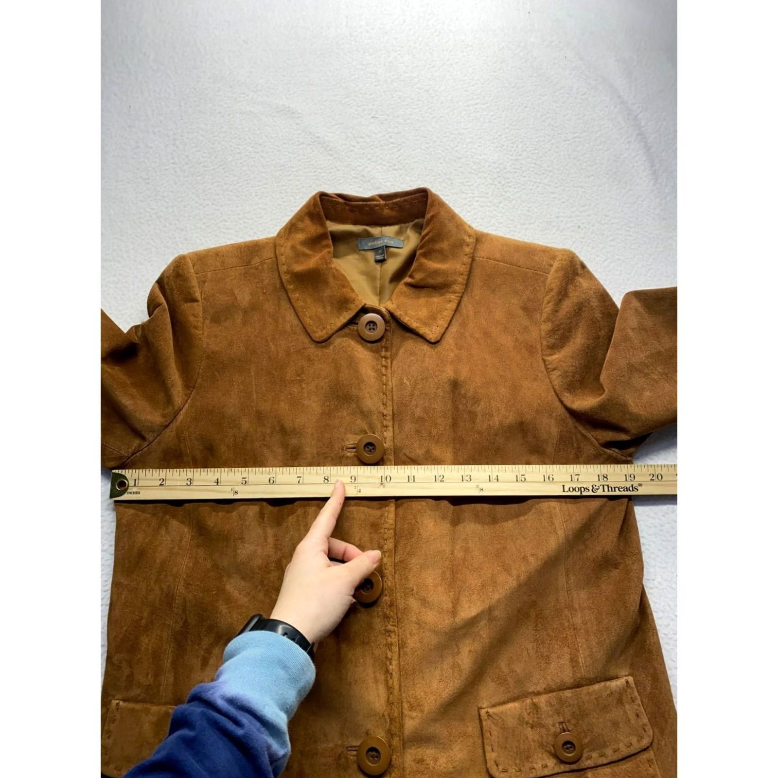 Vintage Amber Sun Womens M Brown Leather Jacket #7015 Size M / US 6-8 / IT 42-44 - 8 Thumbnail