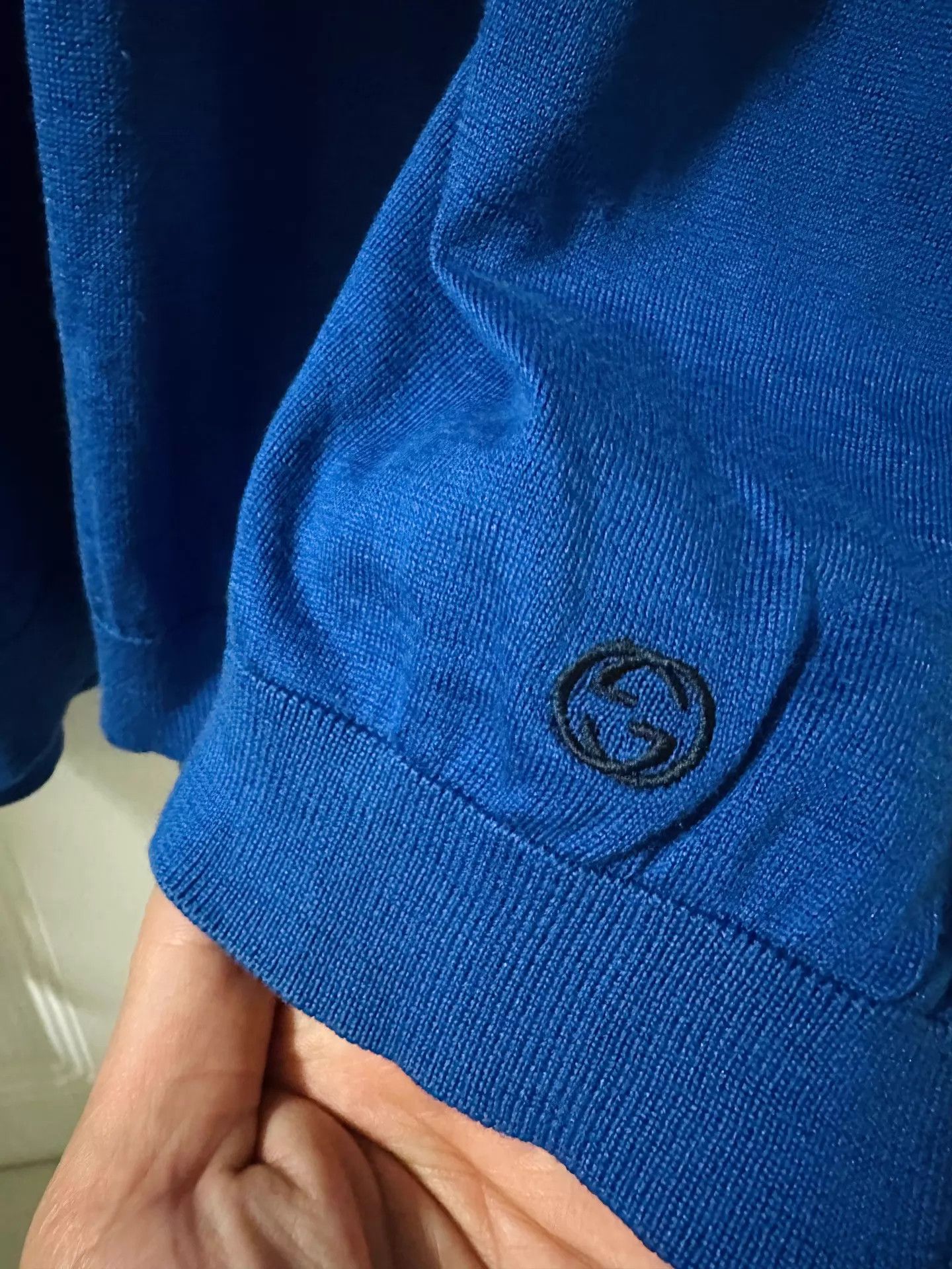 Gucci GUCCI Limited Edition Embroidered Logo Blue Knit Sweater L Size L / US 10 / IT 46 - 5 Thumbnail