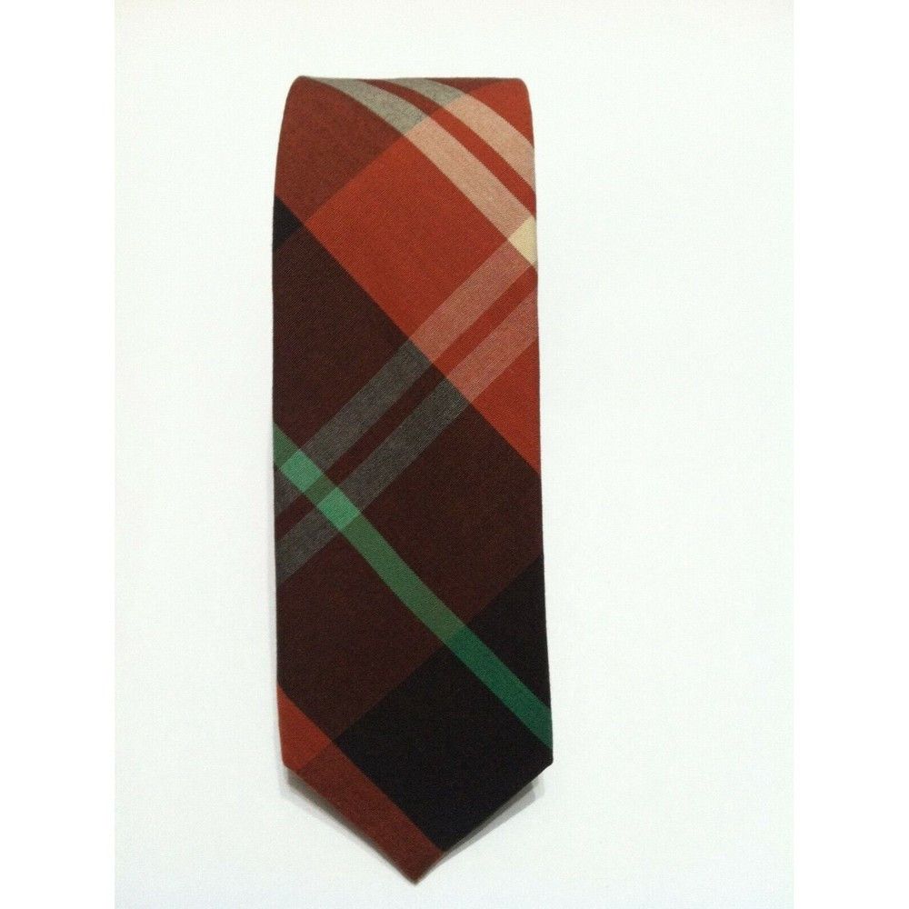 Original Penguin PENGUIN MENS NEW BROWN 100%COTTON PLAID TIE WIDTH: 2 1/8" Size ONE SIZE - 1 Thumbnail