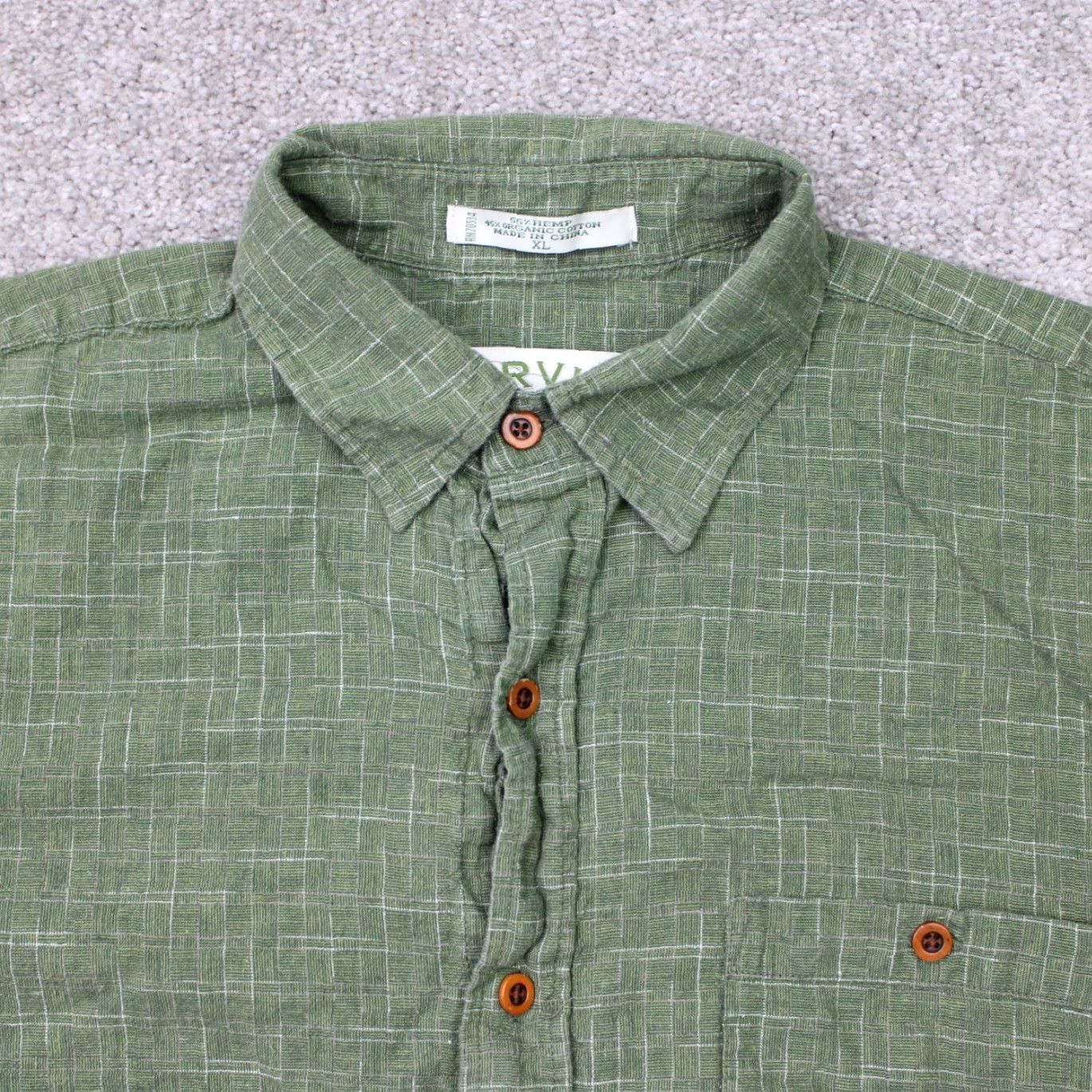 Orvis Orvis Shirt Mens XL Green Check Hemp/Organic Cotton Short Sleeve Button Up Size US XL / EU 56 / 4 - 4 Thumbnail