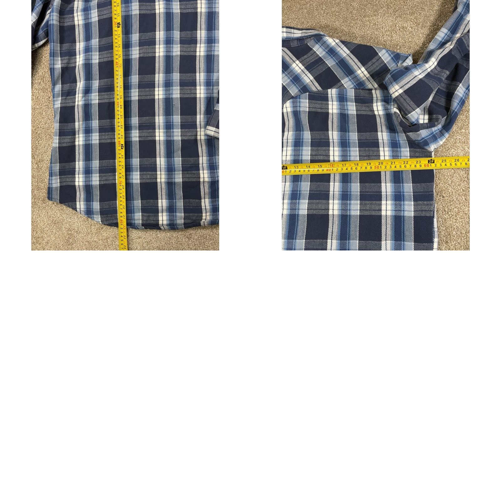 Vintage VINTAGE Prentiss Outdoors Flannel Pearl Snap Shirt Mens Large Blue Plaid Regular Size US L / EU 52-54 / 3 - 8 Thumbnail