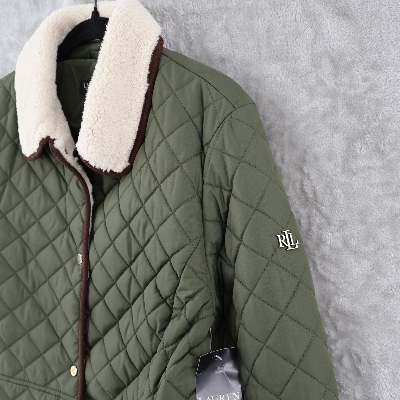Lauren Ralph Lauren Lauren Ralph Lauren Faux-Sherpa-Collar Quilted Coat Womens L Size L / US 10 / IT 46 - 6 Thumbnail