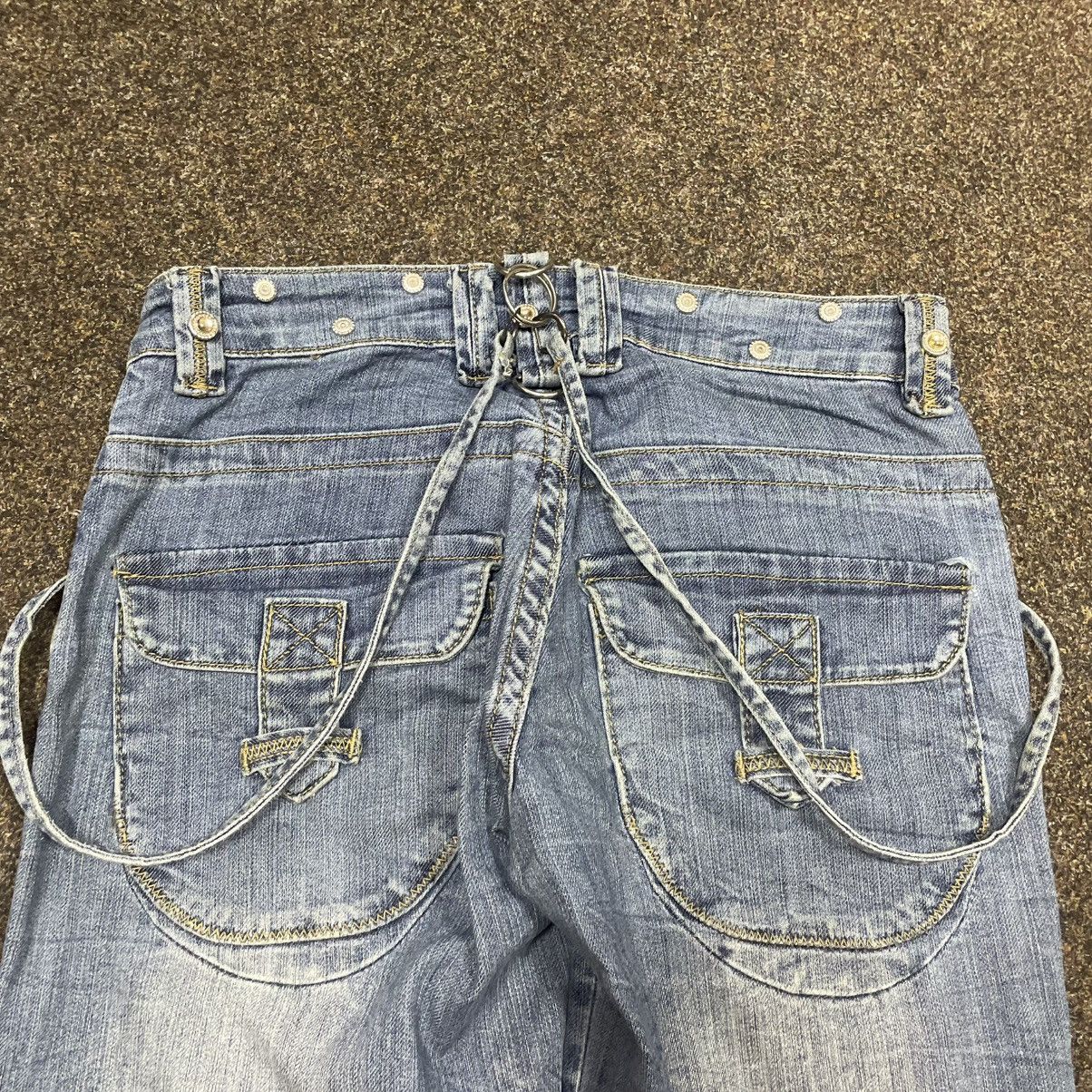 Vintage Y2K Baggy Cargo Denim Jeans Faded Blue Distressed W34 Grunge Size 28" / US 6 / IT 42 - 3 Thumbnail