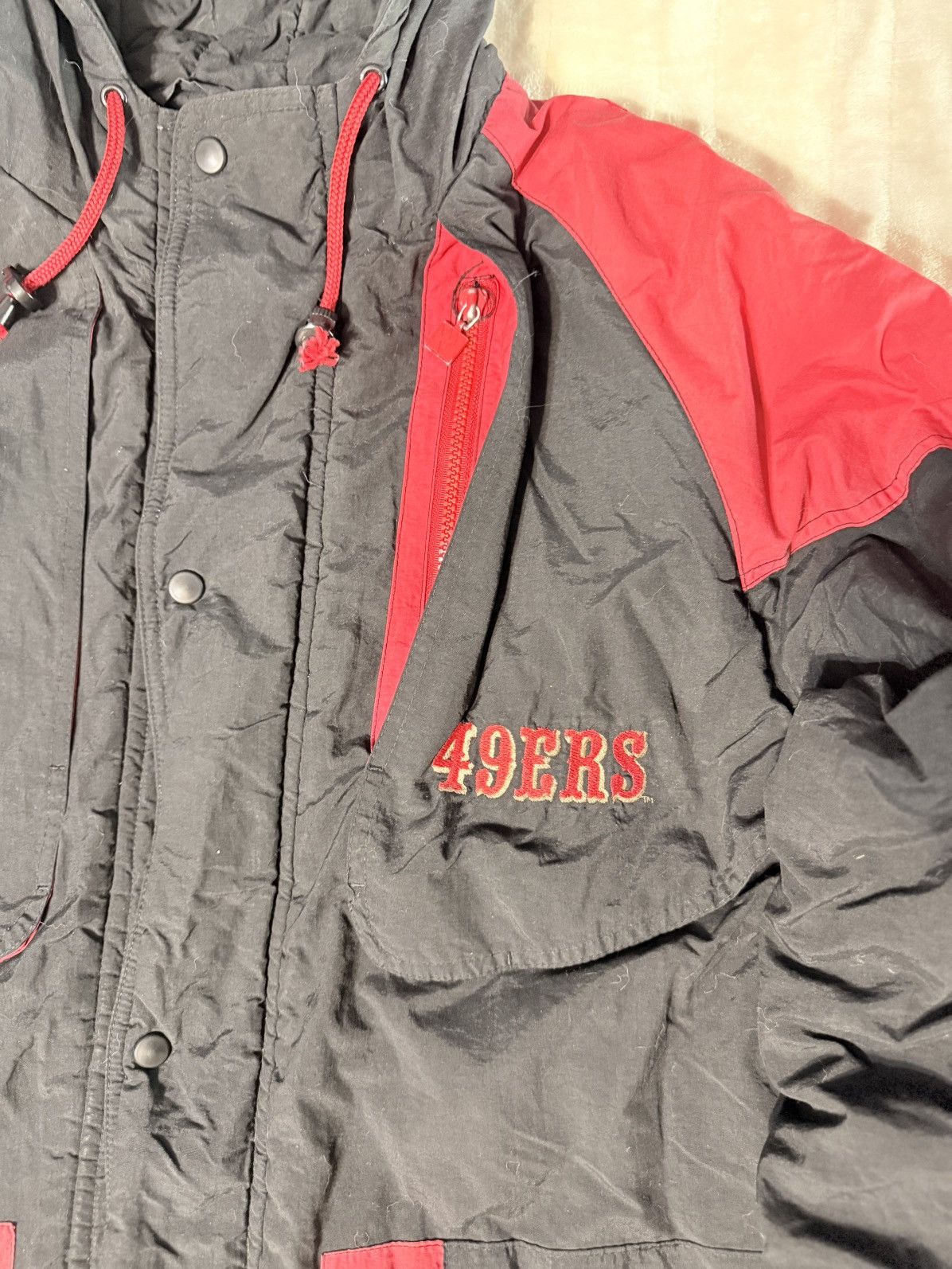 NFL VTG 1990s San Francisco 49ers Hooded Puffer Coat NFL Mens XL Size US XL / EU 56 / 4 - 11 Thumbnail
