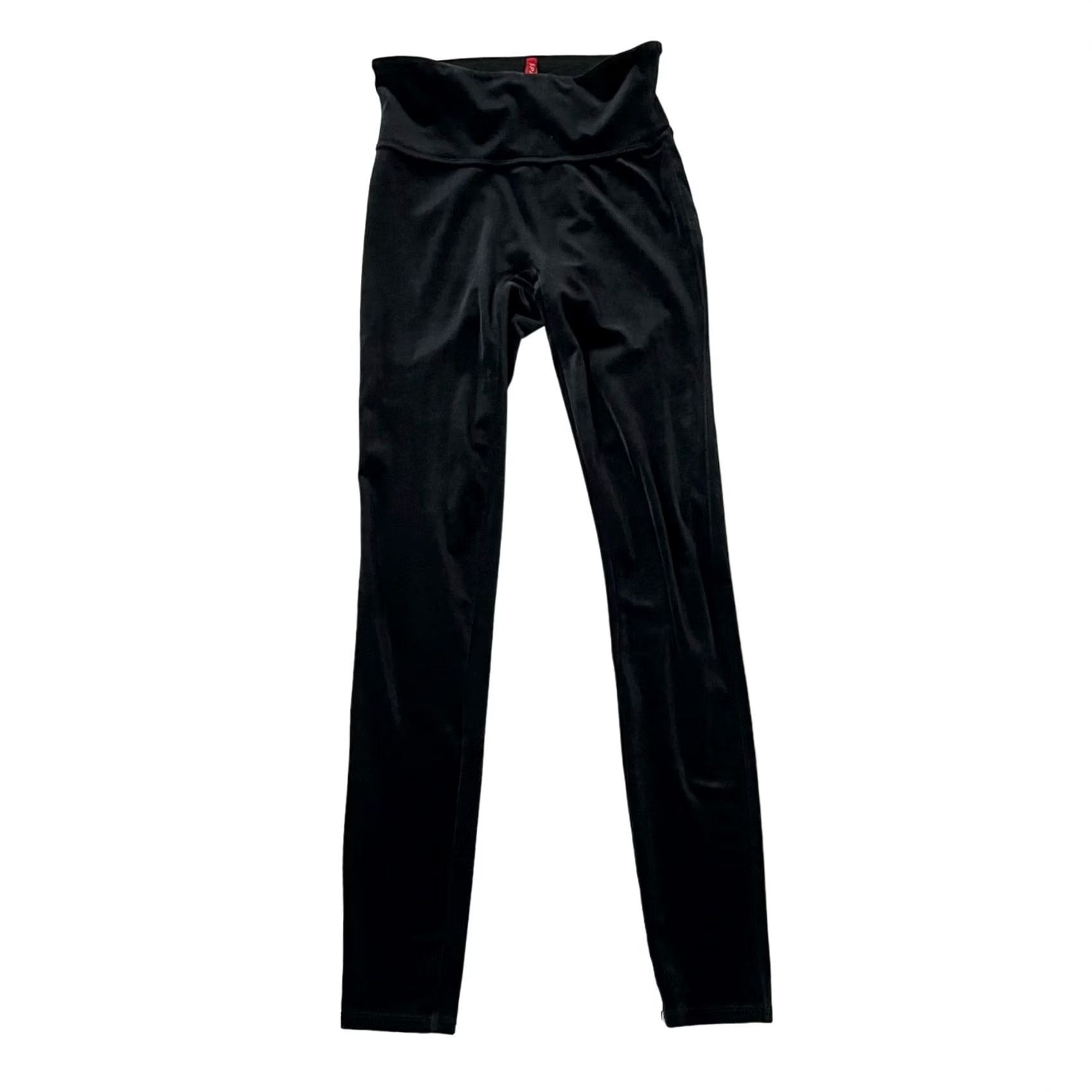 Spanx Spanx Black Velvet Leggings High Rise Stretch Party Classic Pull On Women’s Sz S Size 28" / US 6 / IT 42 - 2 Thumbnail