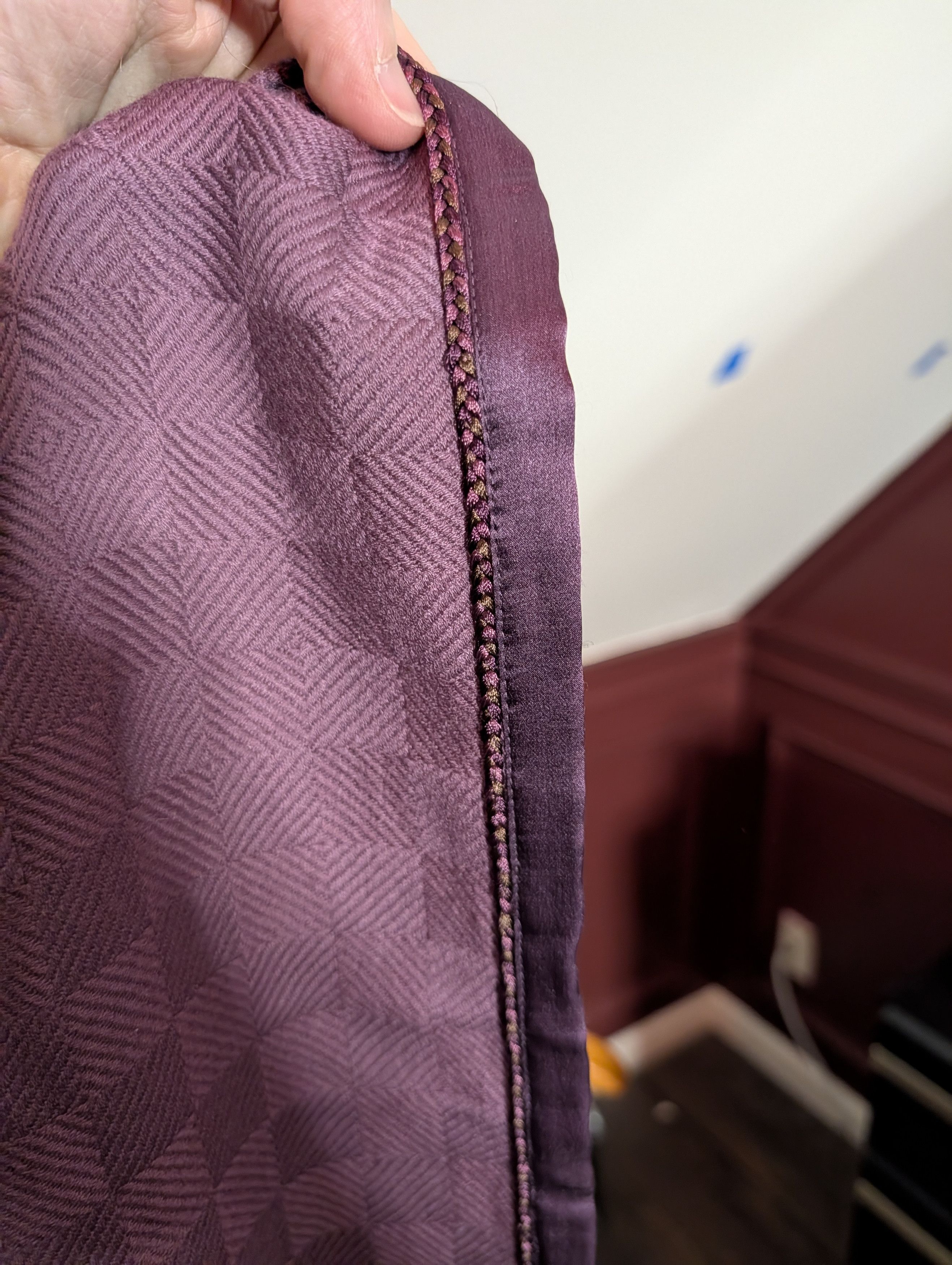 Other AMET & LADOUE pure cashmere checkered wine purple scarf Size ONE SIZE - 7 Thumbnail
