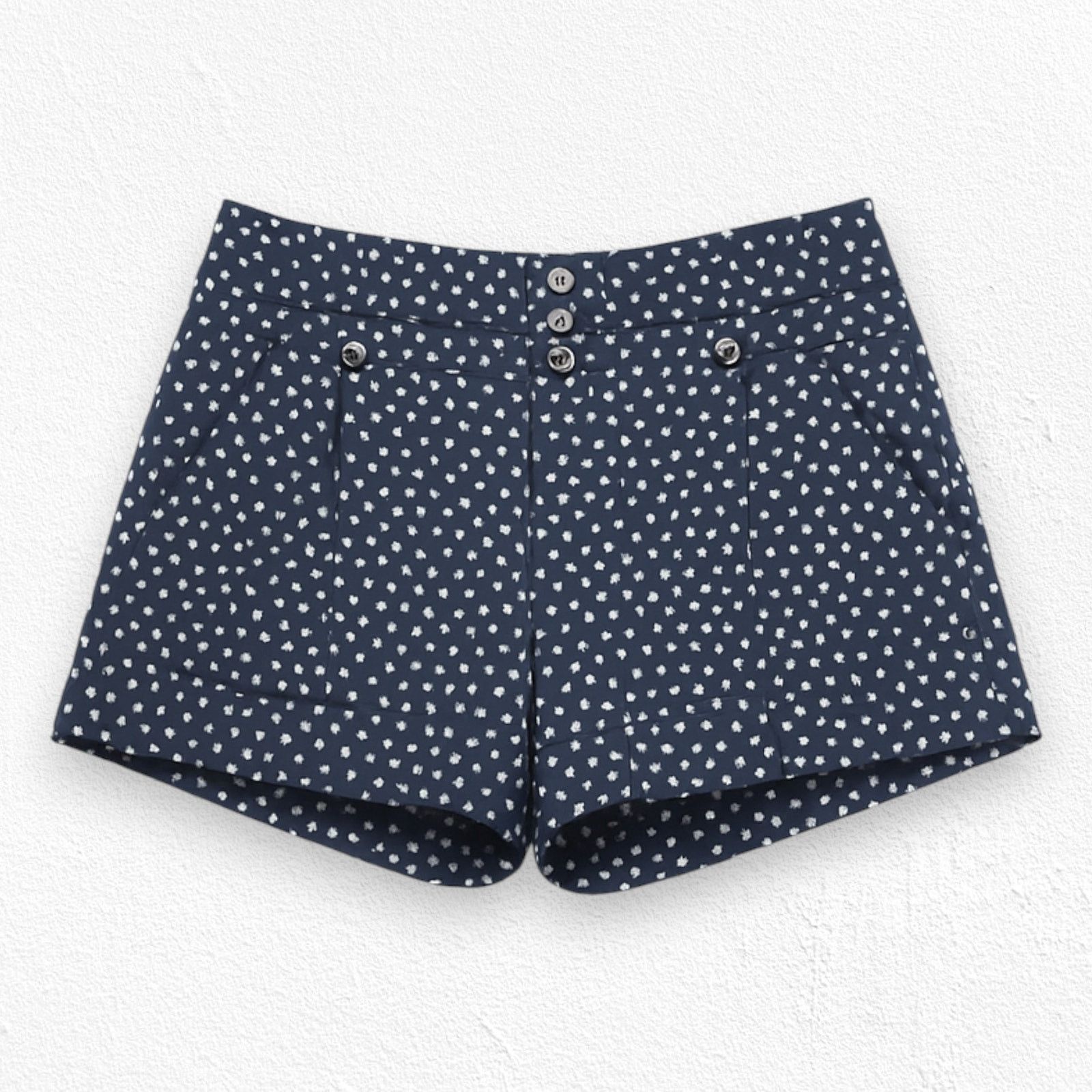 Other DOTL Navy Polka Dot Linen Blend Shorts Size 4 Size 27" / US 4 / IT 40 - 1 Thumbnail