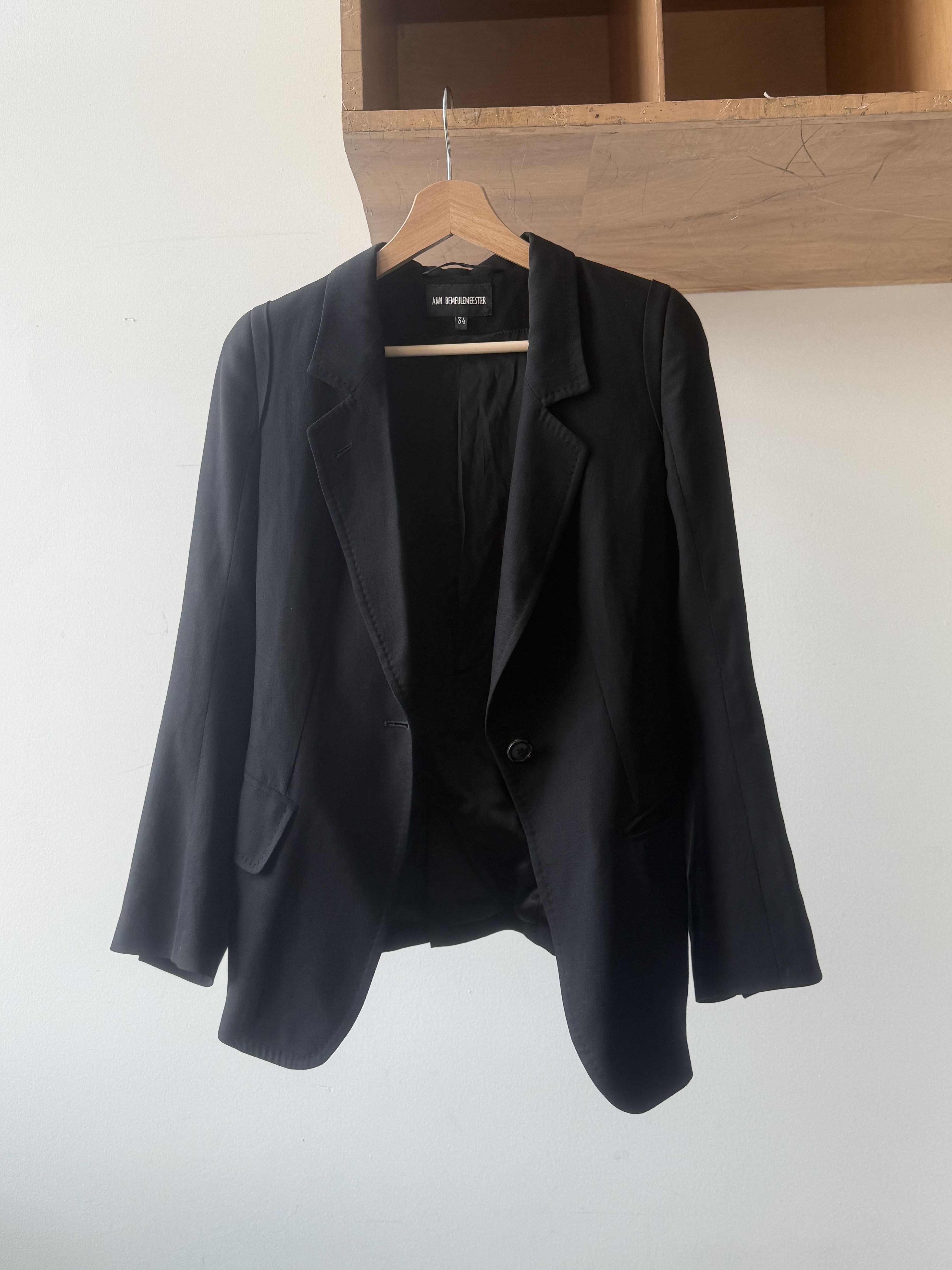 Ann Demeulemeester Ann Demeulemeester Virgin Wool Blazer Size S / US 4 / IT 40 - 1 Thumbnail