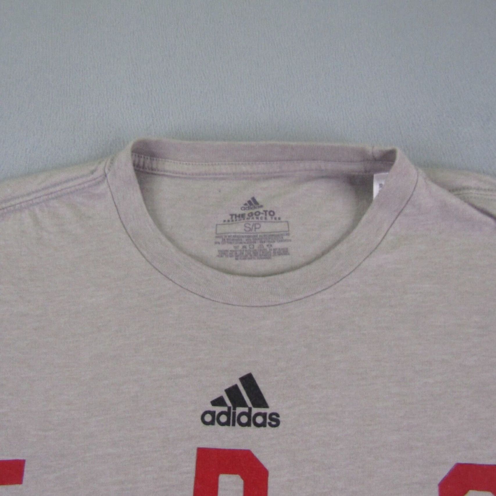 Adidas Adidas Shirt Mens Small Gray Red Ebo Basketball Athletic Climalite Workout Gym Size US S / EU 44-46 / 1 - 3 Thumbnail
