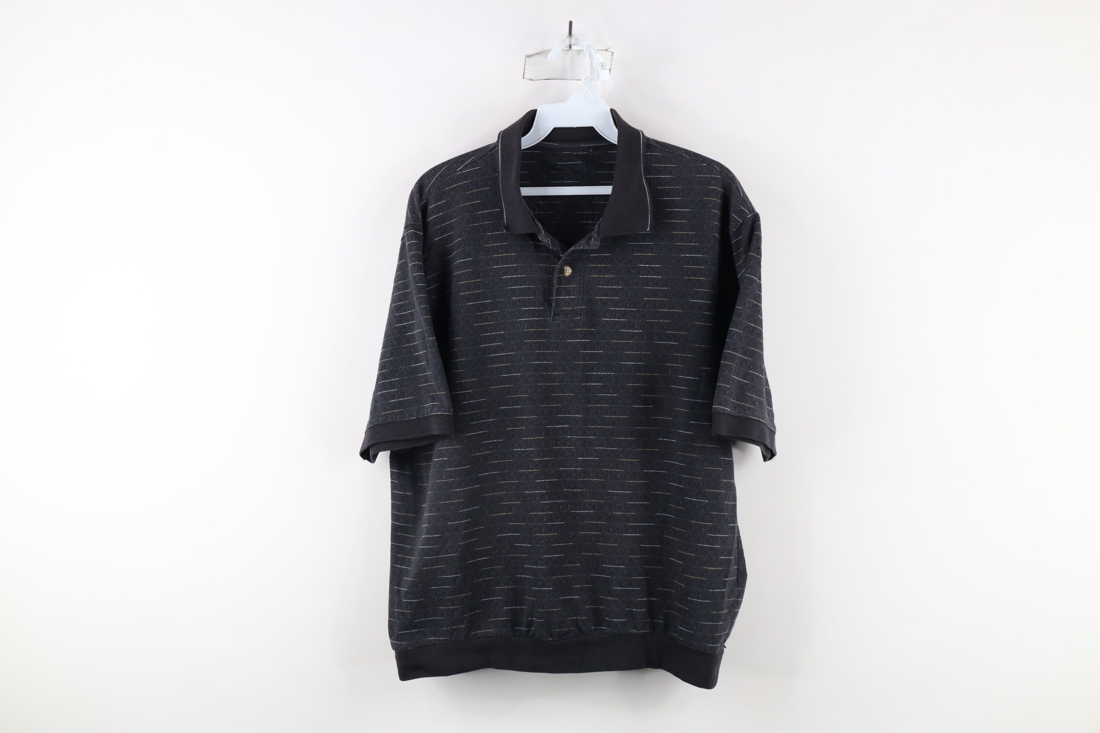 Vintage Vintage 90s Streetwear Rainbow Geometric Pullover Polo Shirt Size US M / EU 48-50 / 2 - 1 Thumbnail