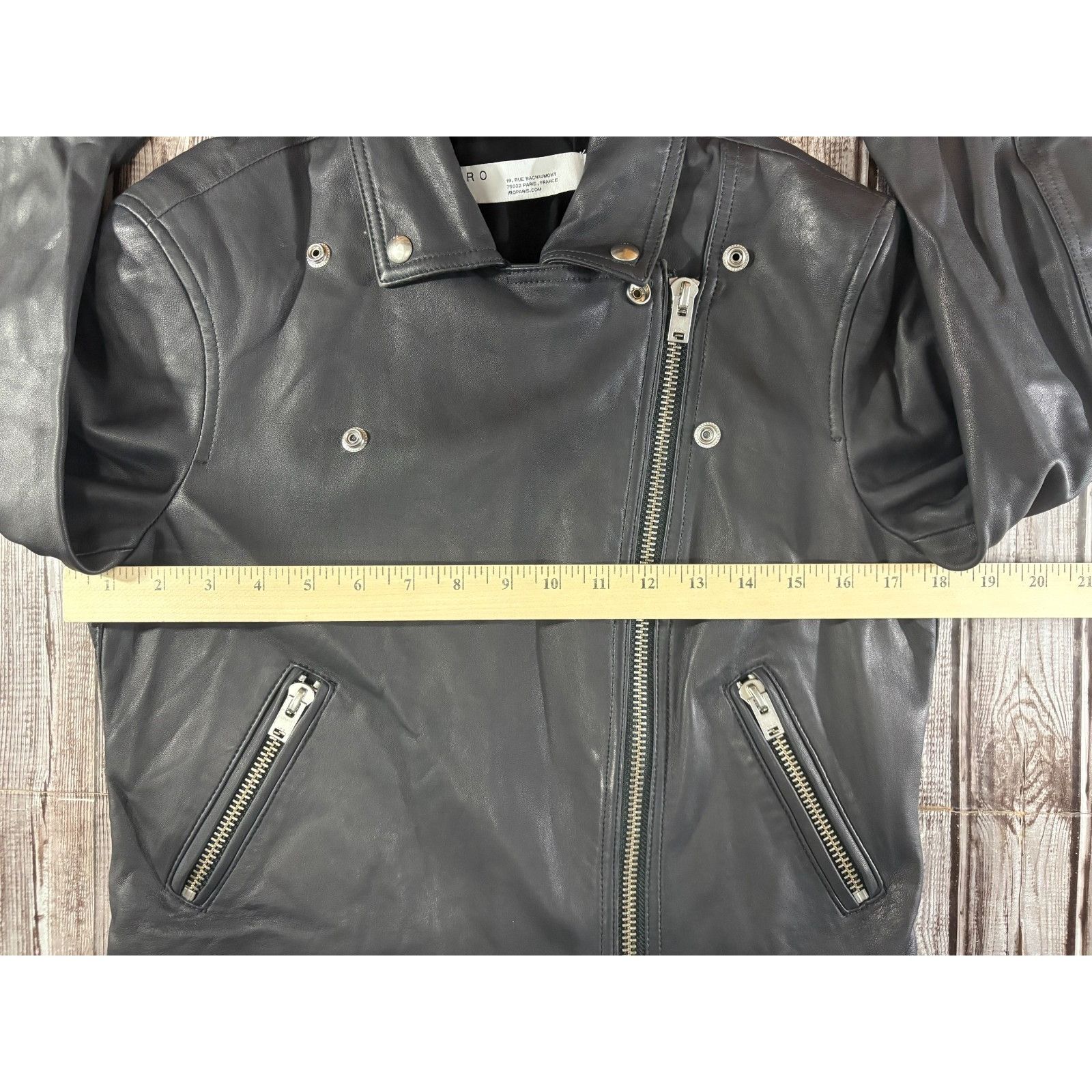 Iro Iro Paris Lamb Leather Kolmar Cropped Moto Jacket Sz 40 US L Size L / US 10 / IT 46 - 10 Thumbnail