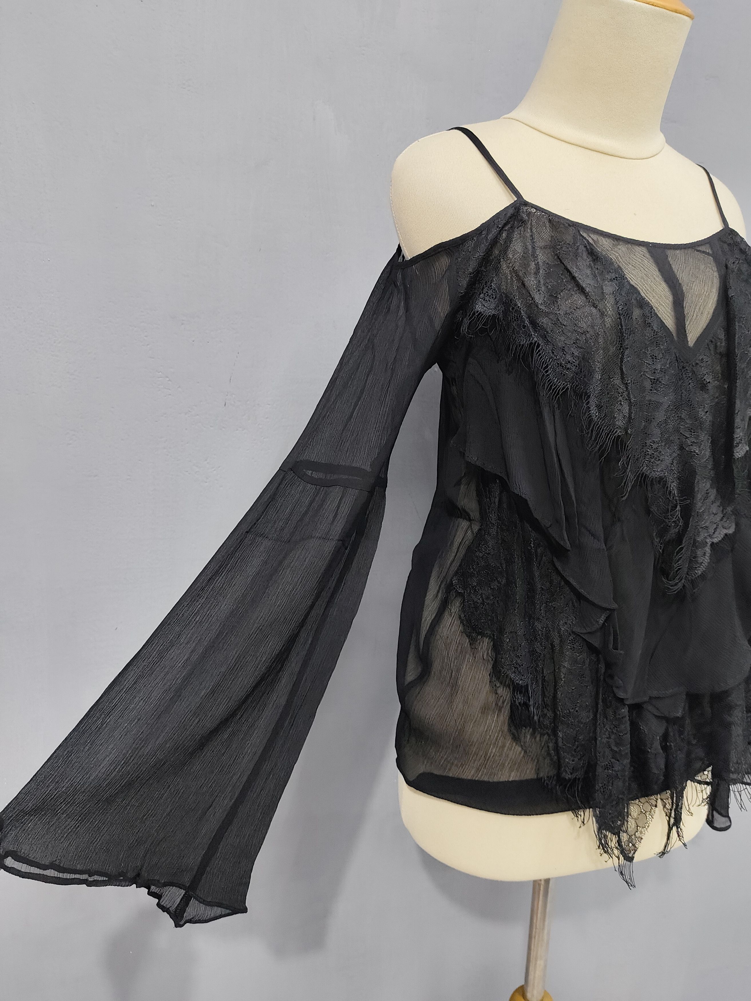 KMRii 2000s Grace Continental🇯🇵Gothic Romantic Silk Sheer Blouse Size M / US 6-8 / IT 42-44 - 3 Thumbnail