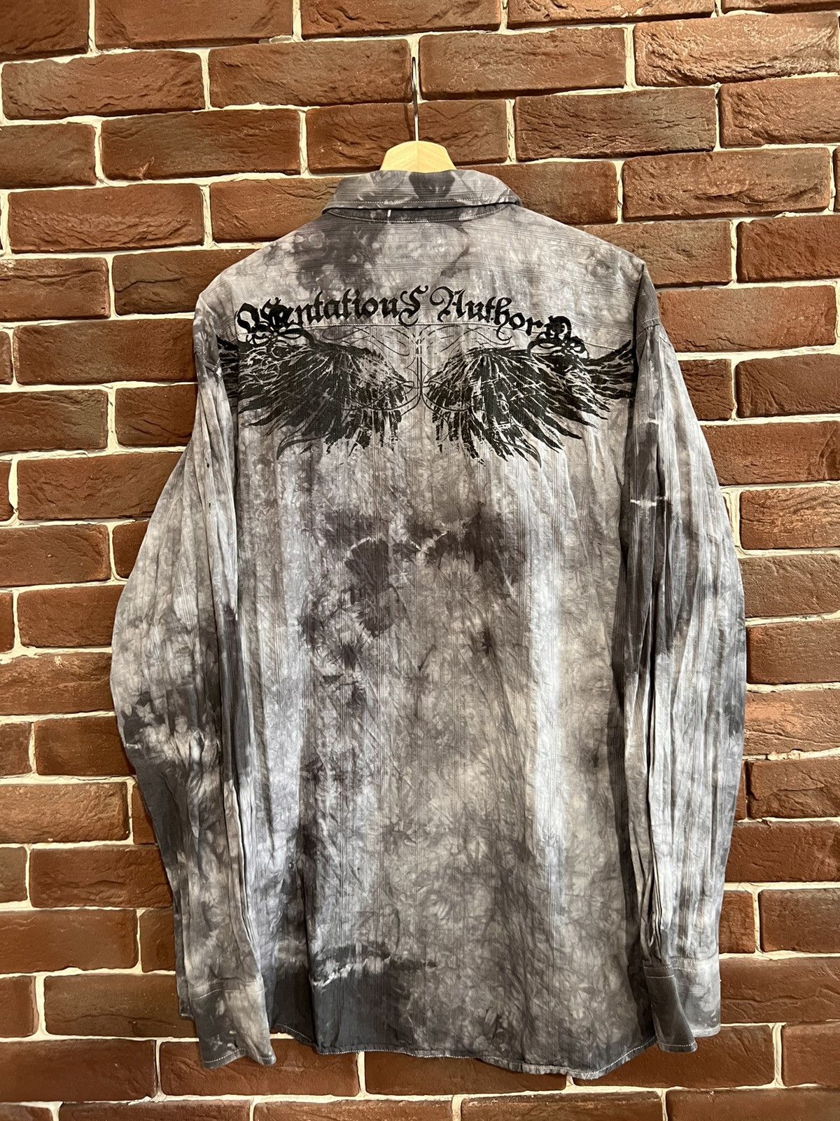 Affliction Vintage AOP Cross Button Shirt like ed hardy chrome hearts Size US XL / EU 56 / 4 - 2 Thumbnail