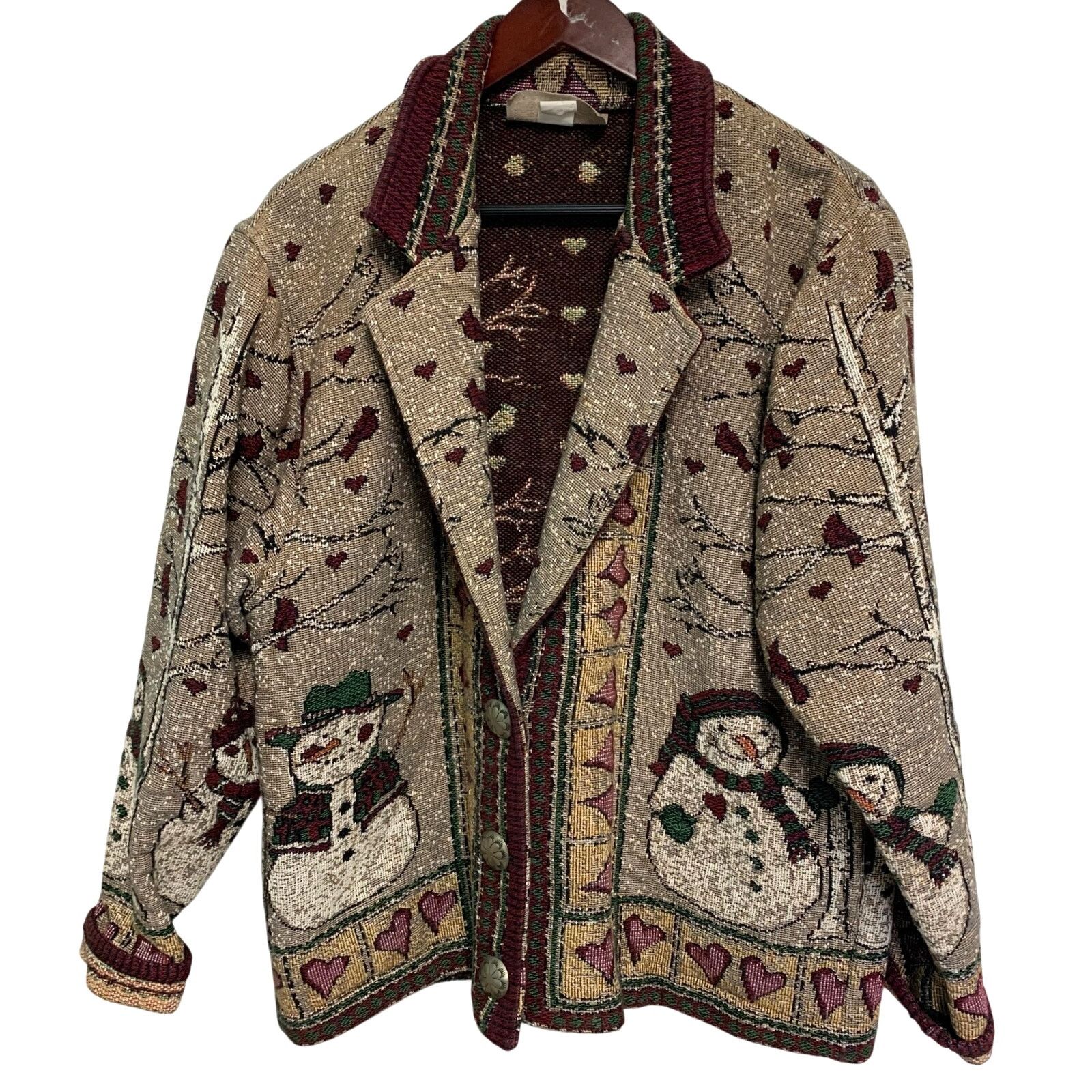 Vintage Painted Pony Vintage Women's Snowman Cardinal Tapestry Coat Size ONE SIZE - 1 Thumbnail