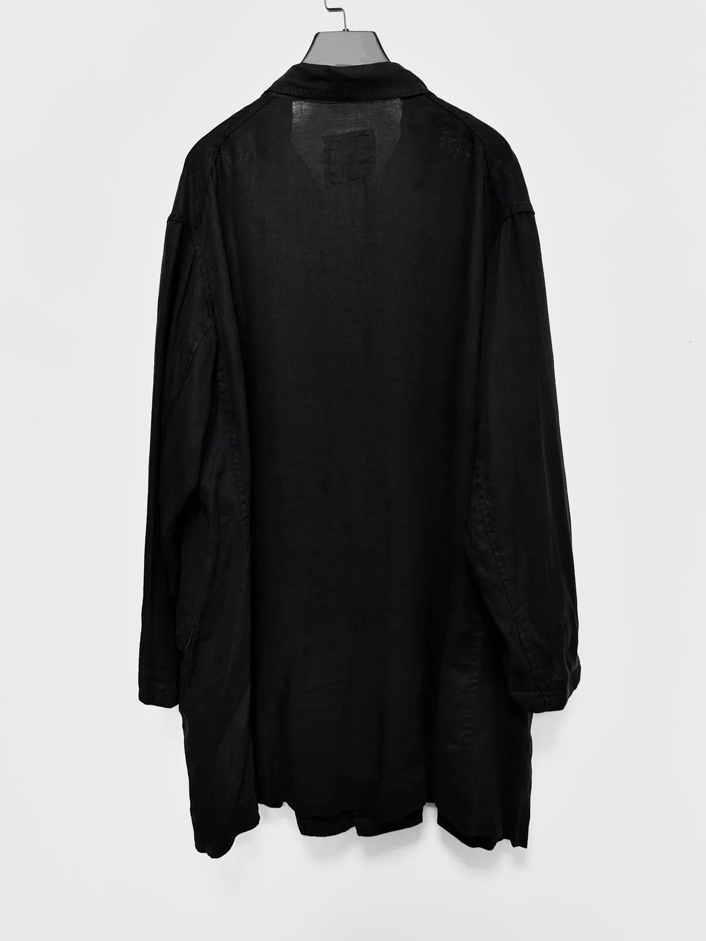 Other Chez VIDALENC Hand-Dyed Black Linen Oversize Overcoat Size US S / EU 44-46 / 1 - 2 Thumbnail