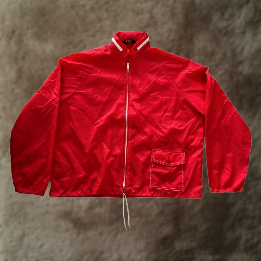Sears VINTAGE Sears Jacket Mens XL Red Nylon Windbreaker Full Zip Pocket Stand Collar Size US XL / EU 56 / 4 - 1 Thumbnail