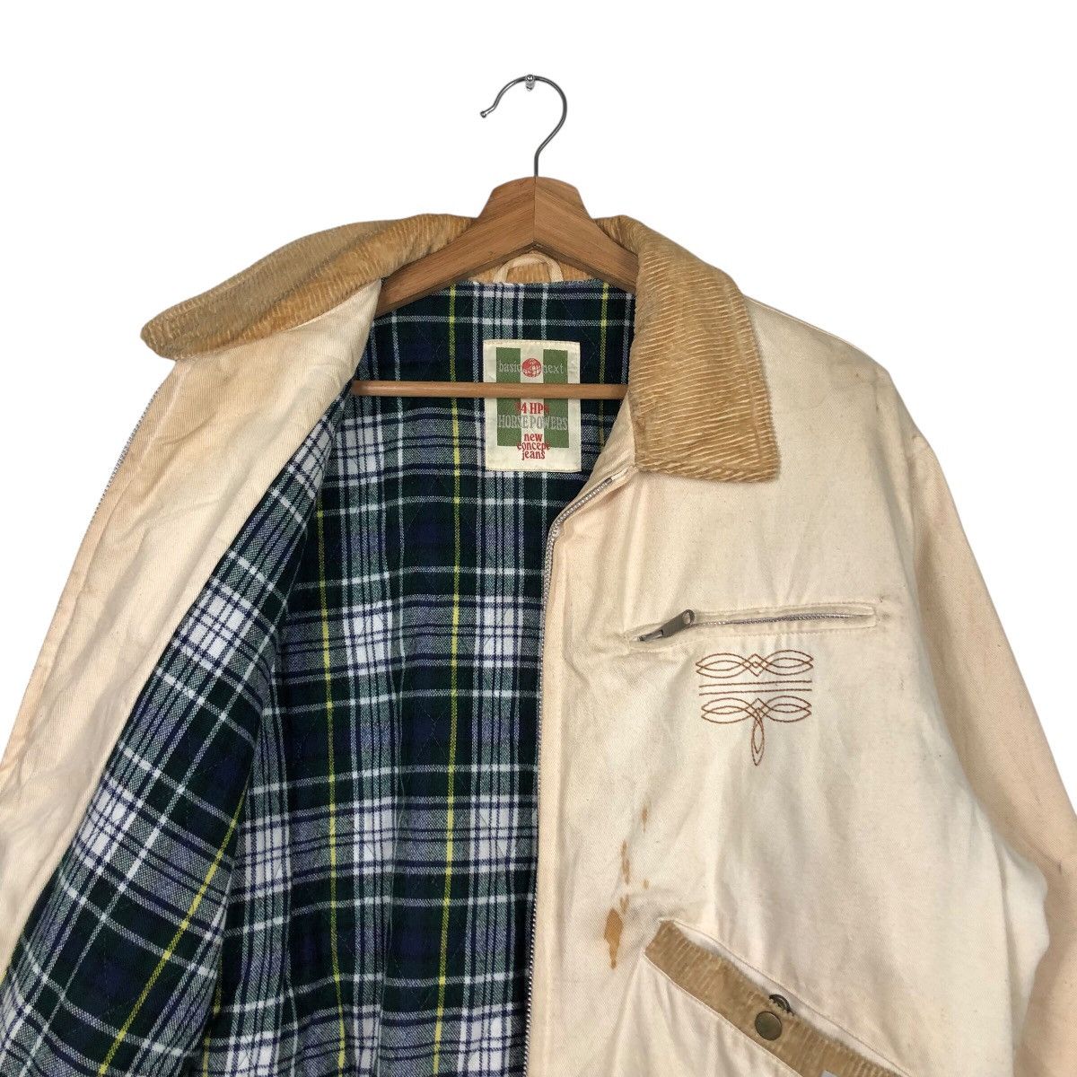 Japanese Brand 📌Vtg Bomber Jacket Horse Power Blanket Tartan Issey Miyake Size US L / EU 52-54 / 3 - 13 Thumbnail