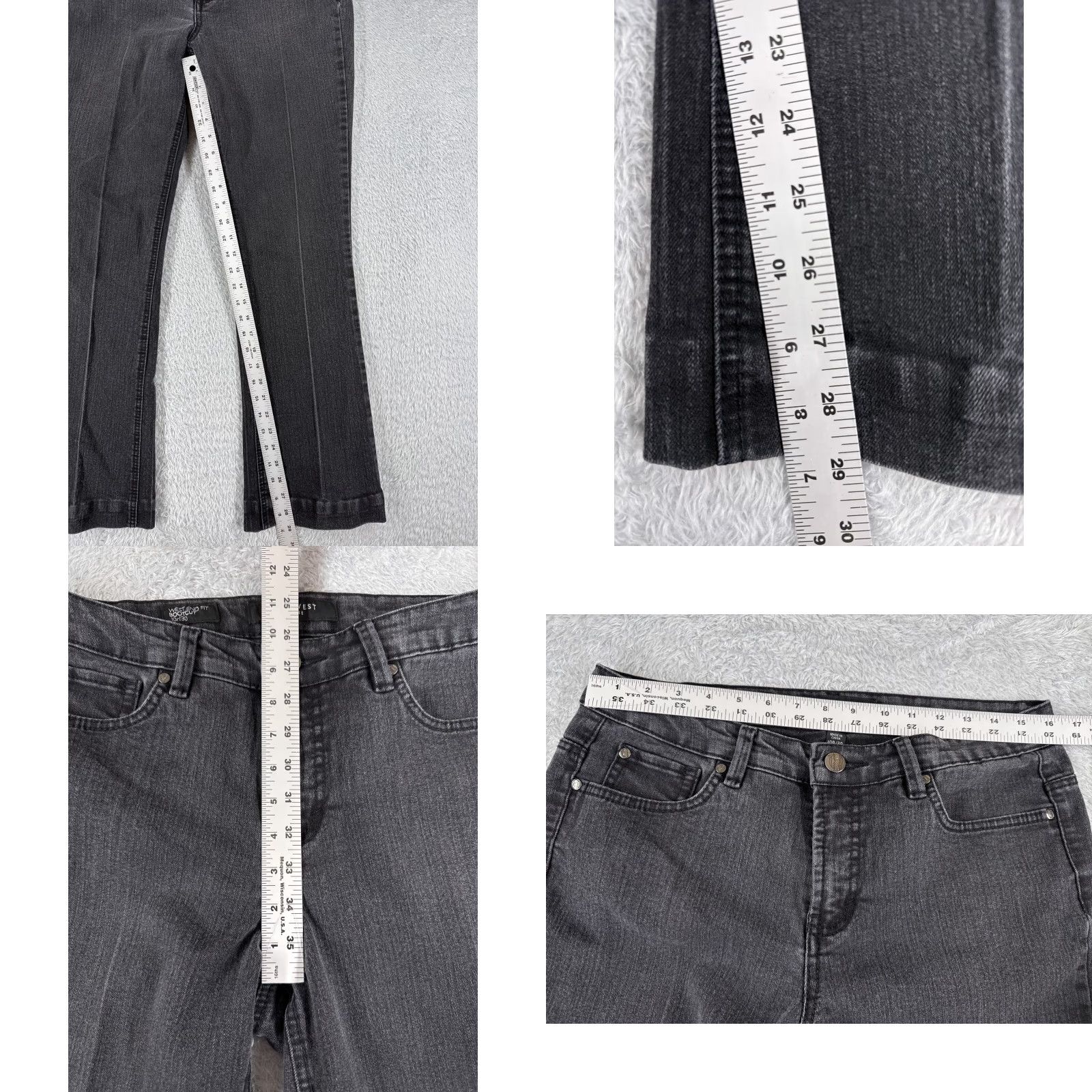 Nine West Nine West Bootcut Jeans Women 10 Black Denim Regular Fit 31x29 Size 32" / US 10 / IT 46 - 8 Thumbnail