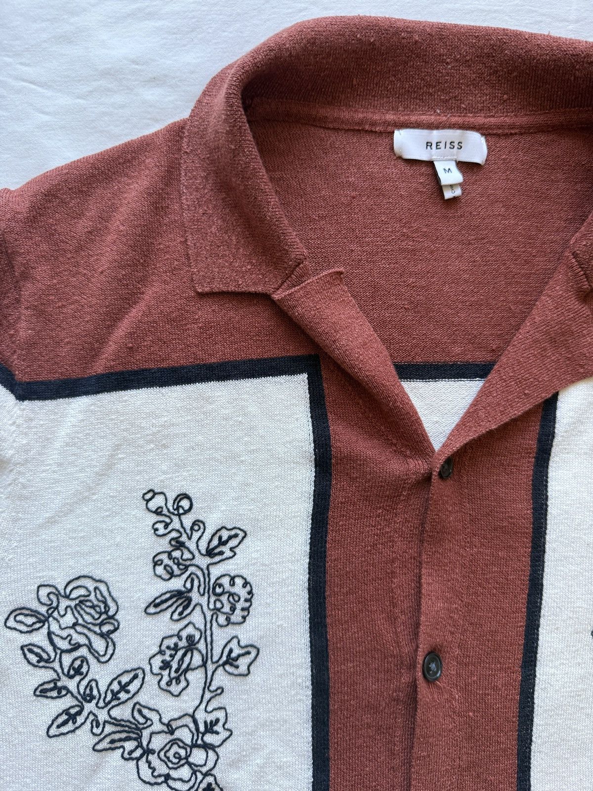 Reiss Reiss Summer Knit Flower camp shirt Size US M / EU 48-50 / 2 - 2 Thumbnail